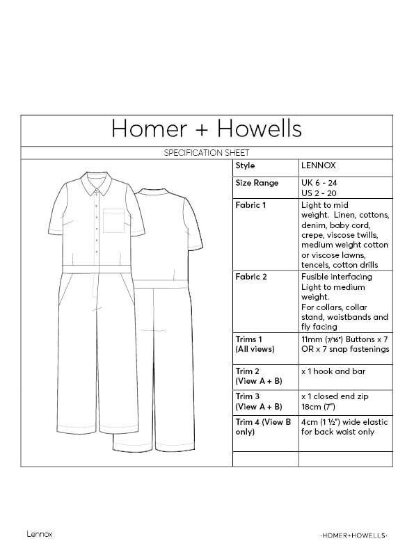 Homer and Howells Lennox Specification