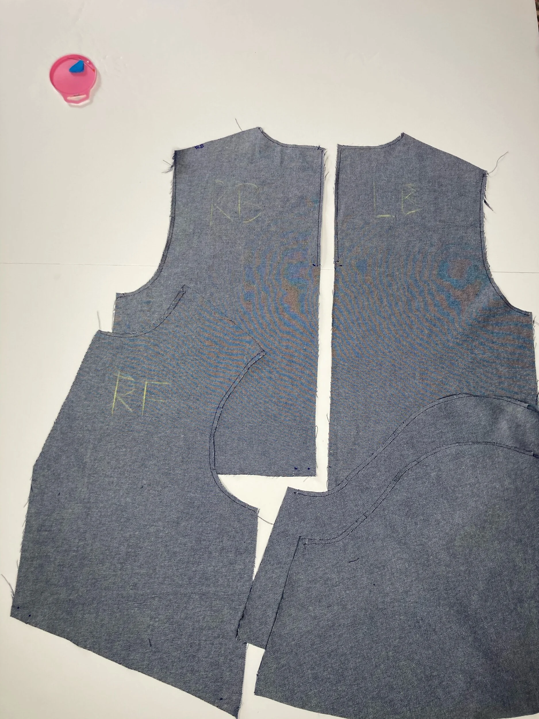 Stay-stiched bodices and sleeves