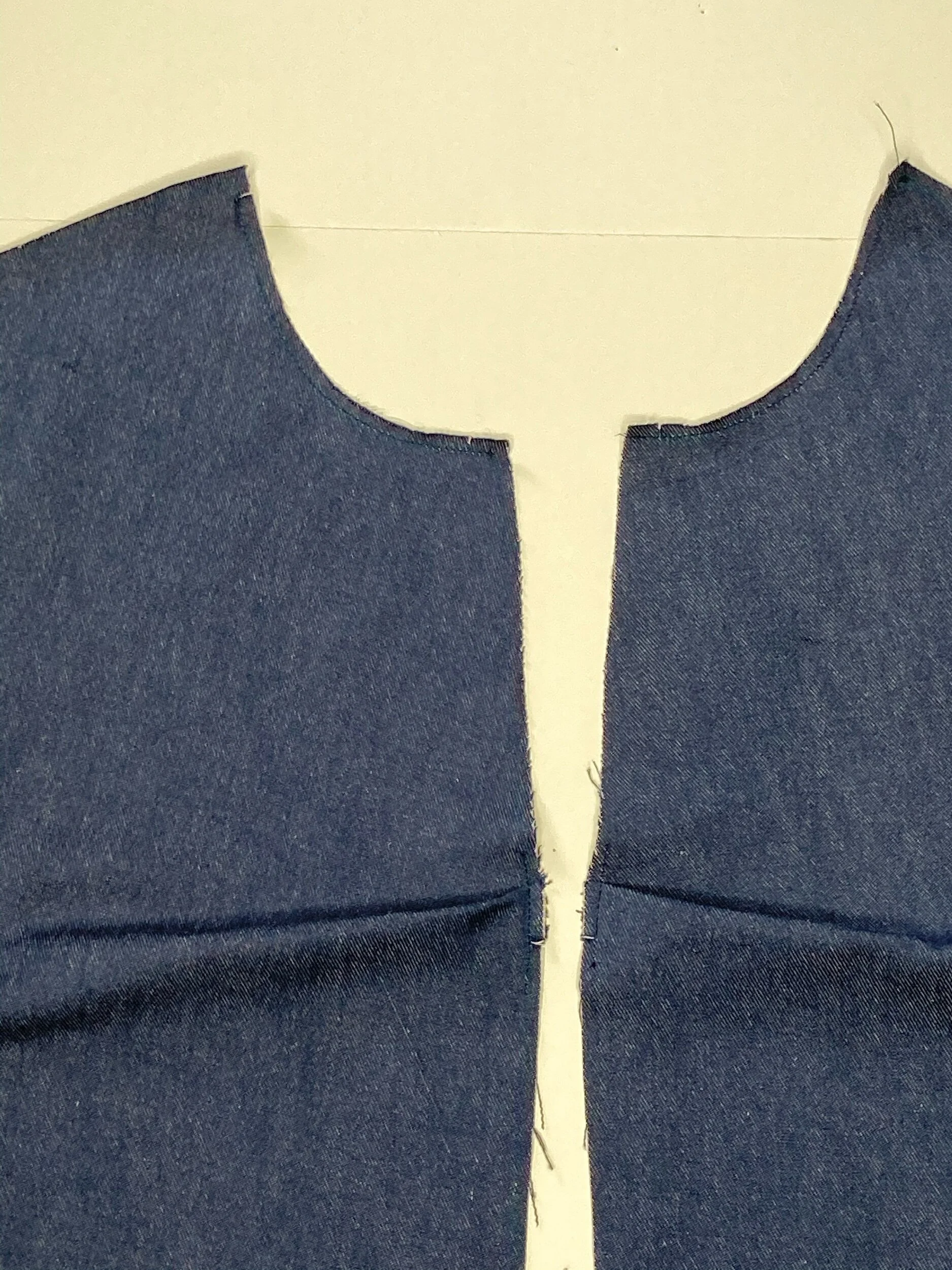 Stitched down tucks,  shown here with Right side up