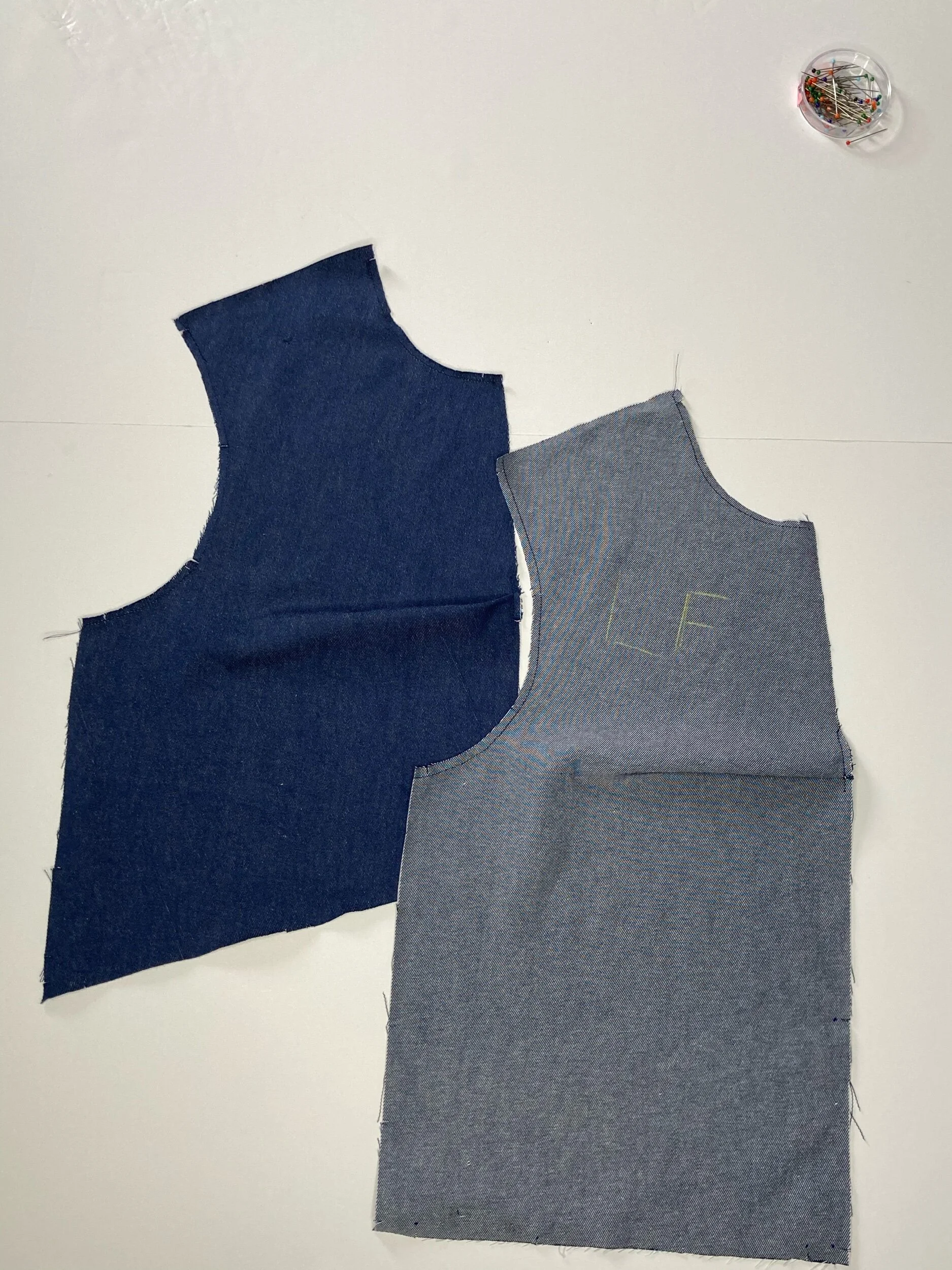 *Note.  The tuck will be folded up on the right side and down on the inside as shown here