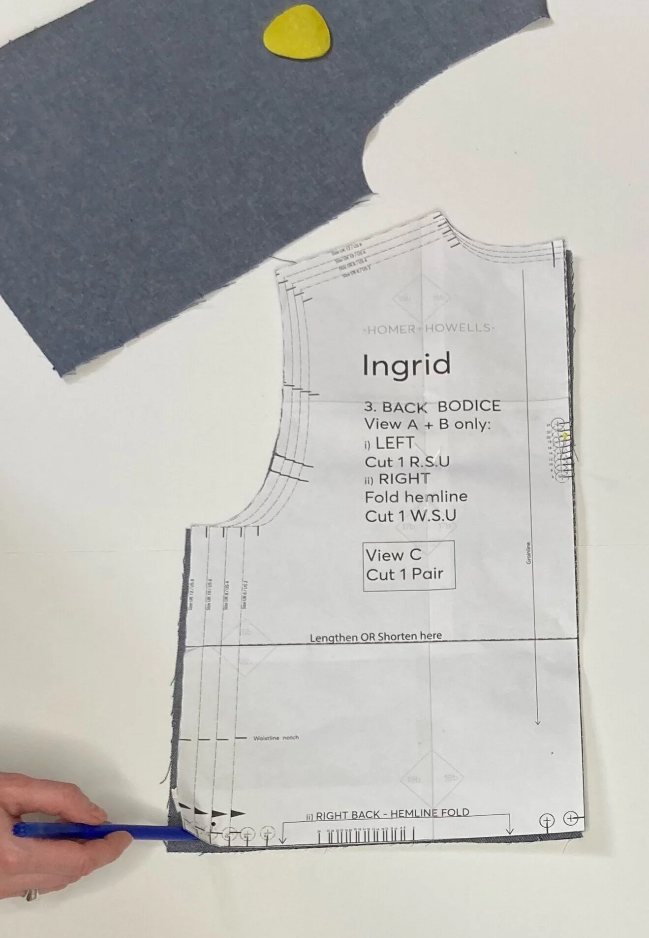 mark drill holes with a fabric marker or tailors tack