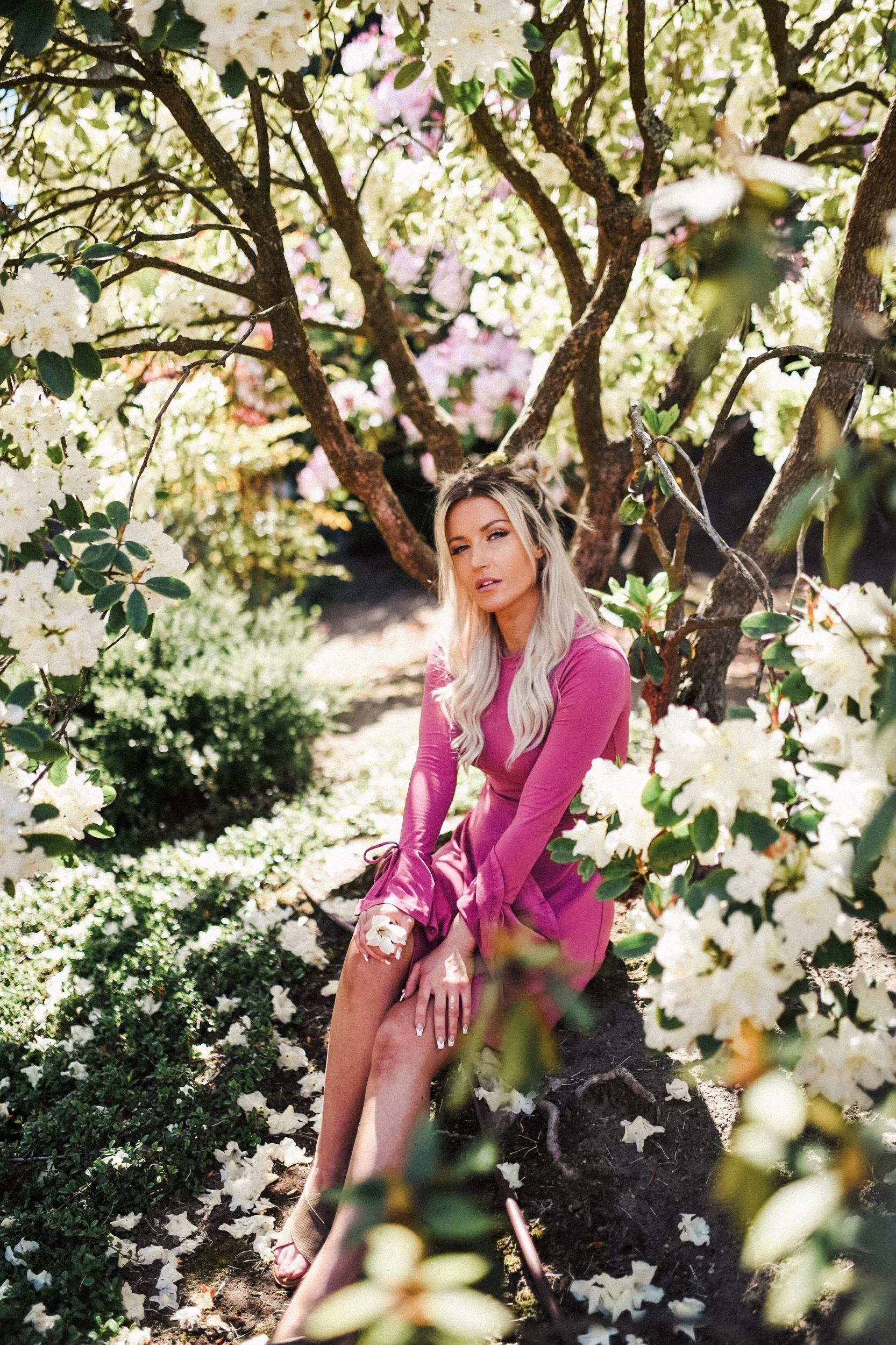 Pink and white are perfect colors to wear this time of year.