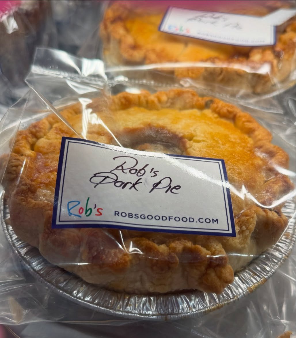 Rob&rsquo;s take on a classic British Melton Mowbray pie! Made using the hot water crust method, lightly seasoned ground and chunk pork, with back bacon and finished with a savoury gelatin. These are meant to be served cold with an accompanying sauce