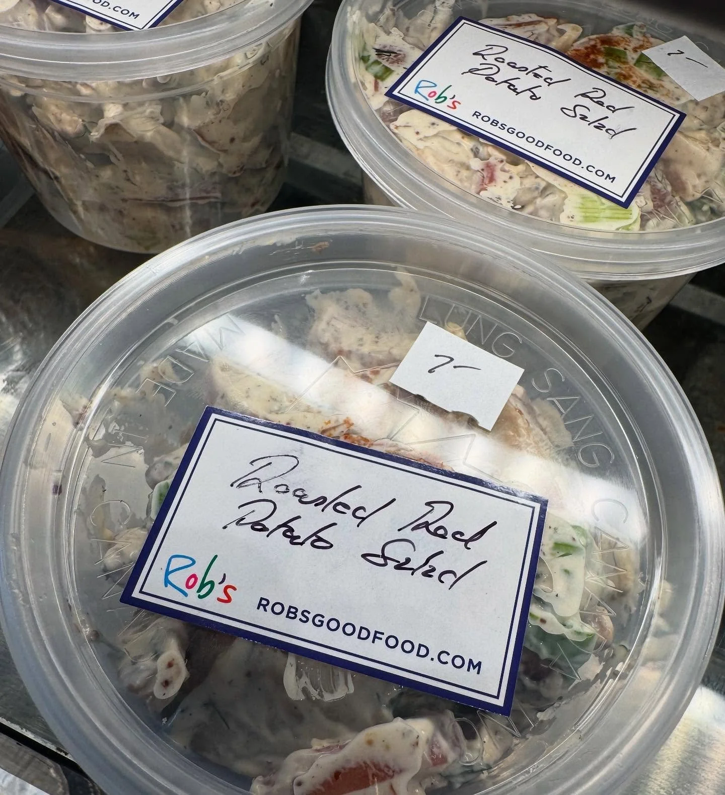 In the mood for something savoury? Stop by for our roasted potato with bacon salad (pictured) and our other fresh or frozen meal options! 

Open today until 5pm! 
#robsgoodfood #tophampark #parkviewhills #easttoronto #eastyork #torontolocalbusiness #