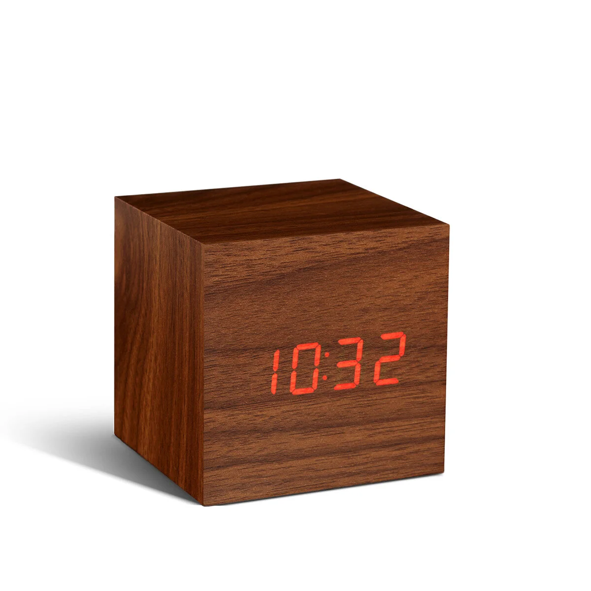 Cube Click Clock - Walnut