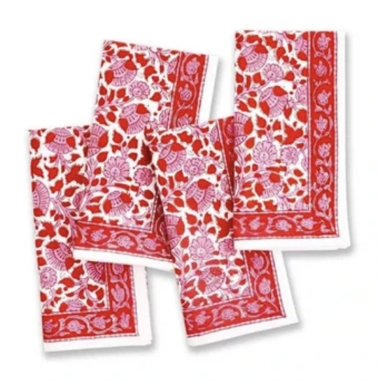 Crimson Blossom Napkin Set