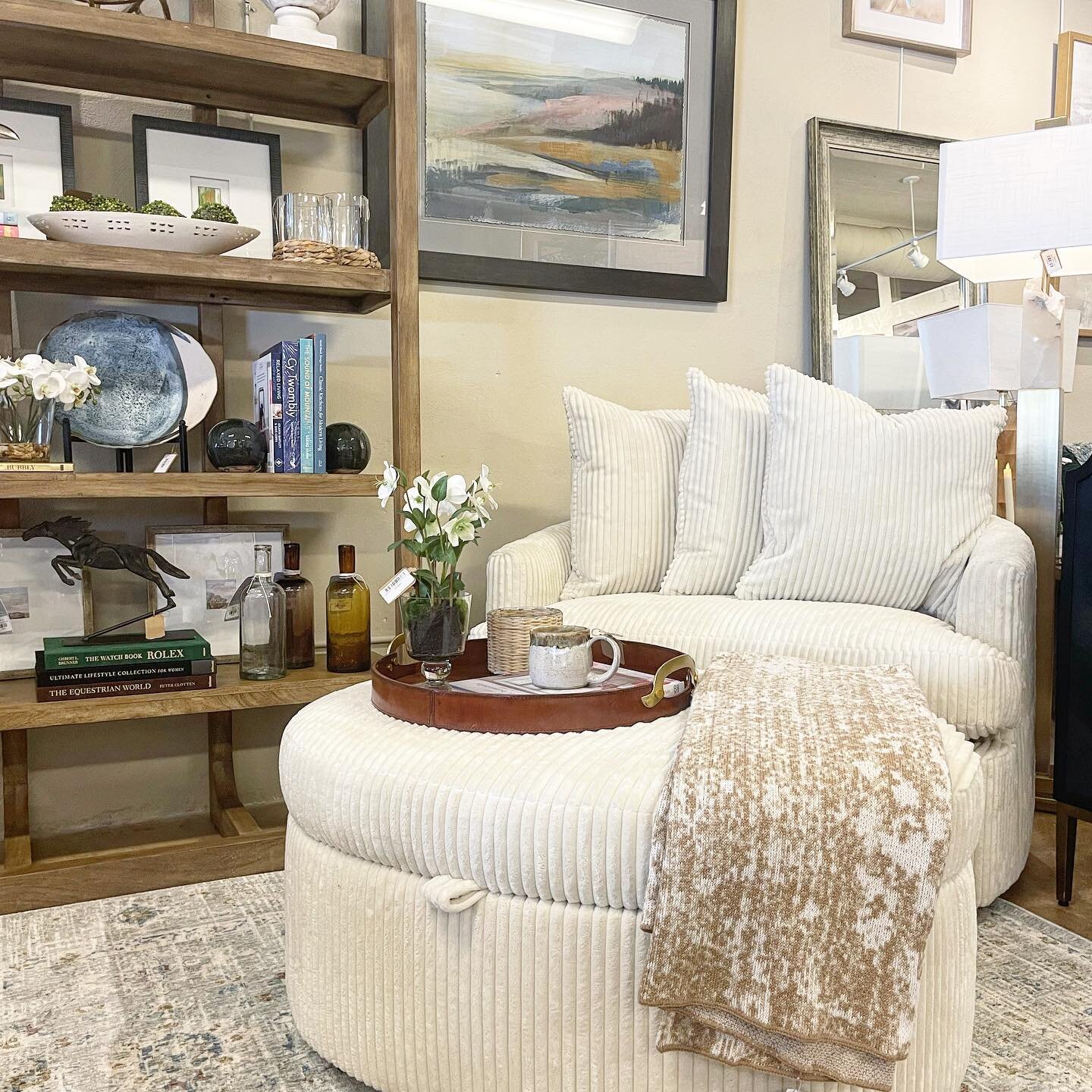 New month / New Season / New Showroom / New NORWALK SALE! 

Enjoy 22% off all in stock and custom @norwalkfurniture furniture during our Labor Day Sale!

Pictured: The Annette Cuddle Chair &amp; Ottoman, Gordon Bookcase

There is so much to be excite