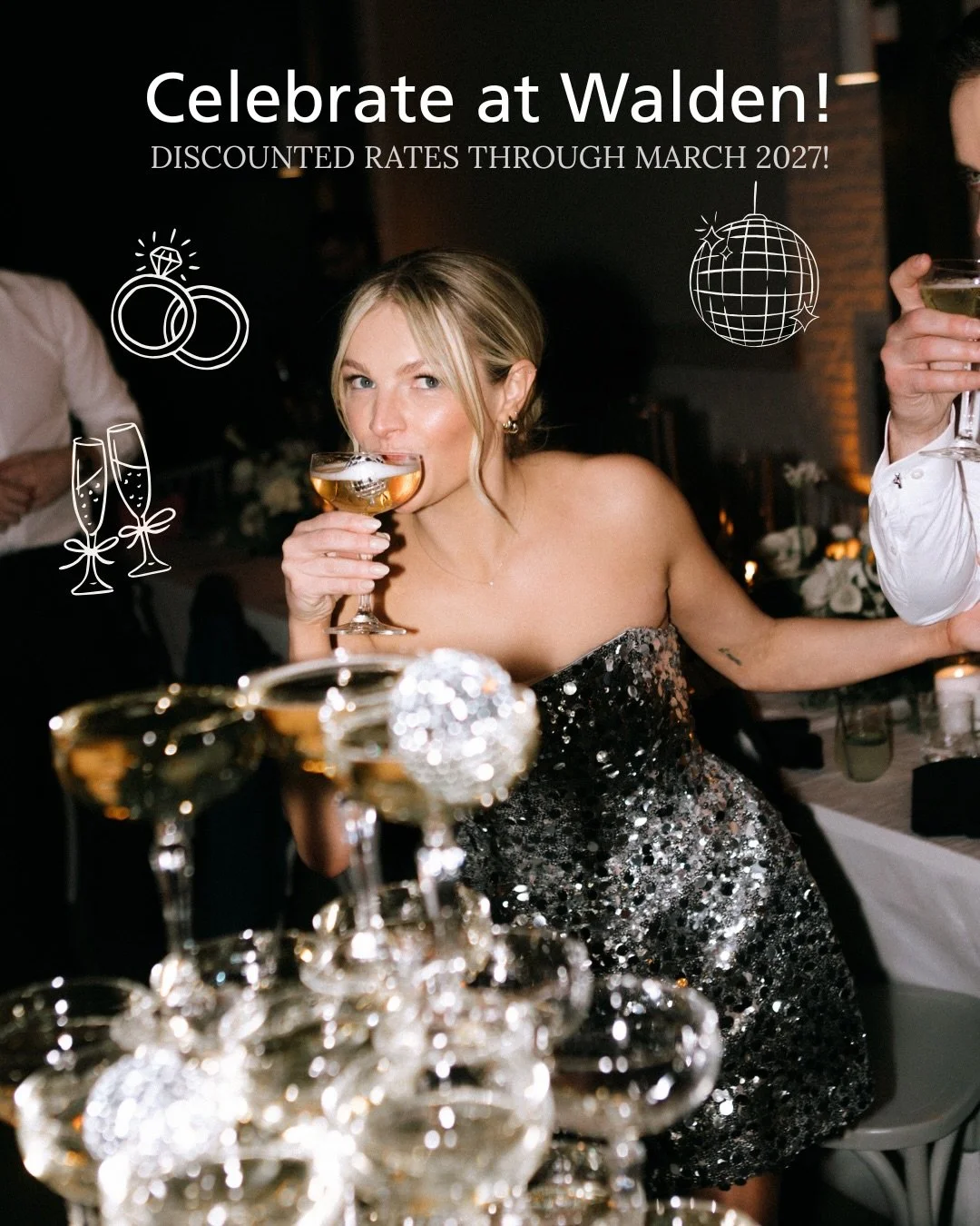 Let&rsquo;s get married people!!! 💍🤍🥂
&bull;&bull;
We have reduced our venue rental for the remaining dates in 2026 &amp; through March 2027 inclusive of full service wedding planning! Reach out to maria@waldenchicago@com to schedule a tour with u