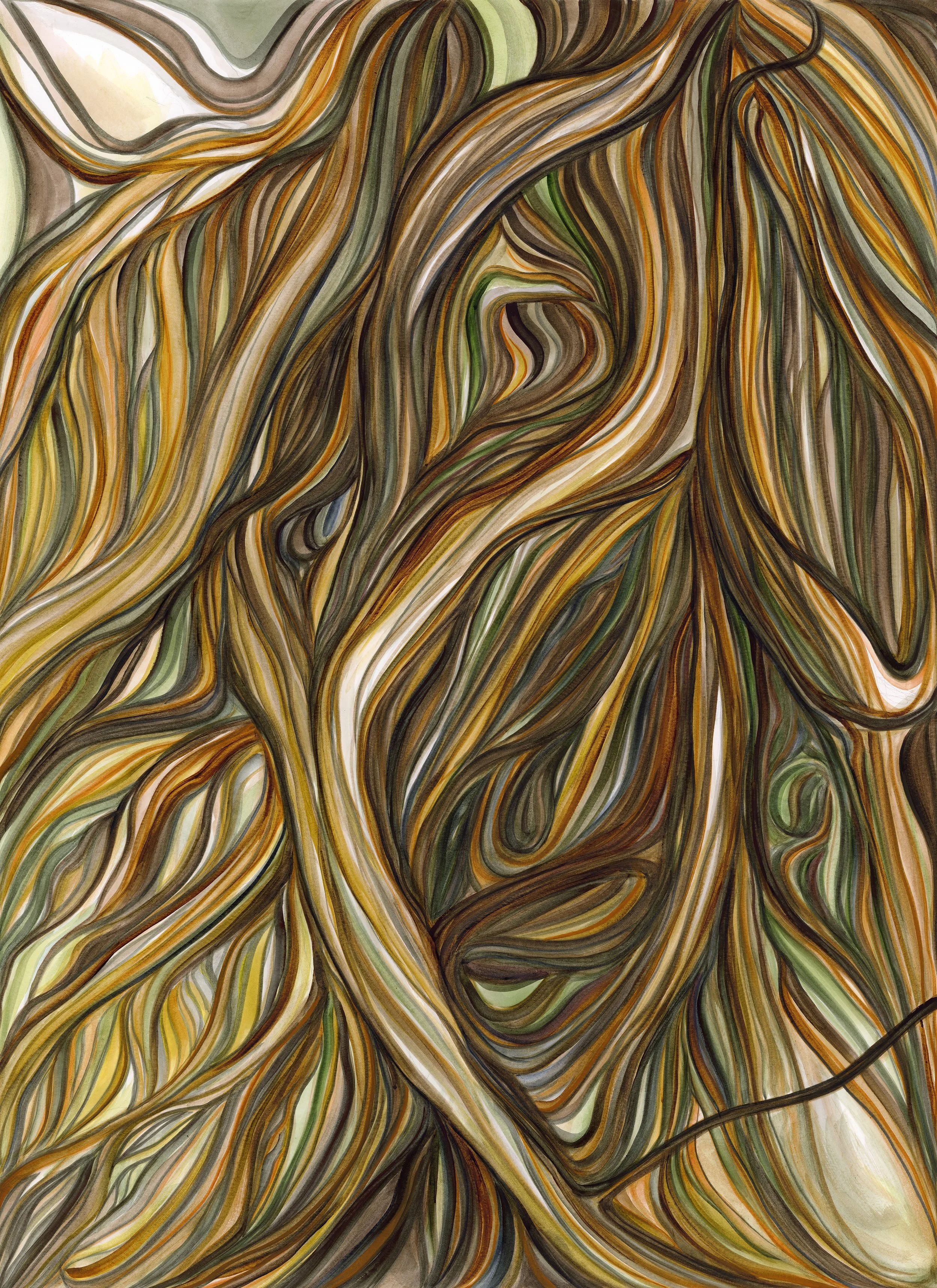 "Rooted" | framed original 32" x 24" | Watercolor | 2025