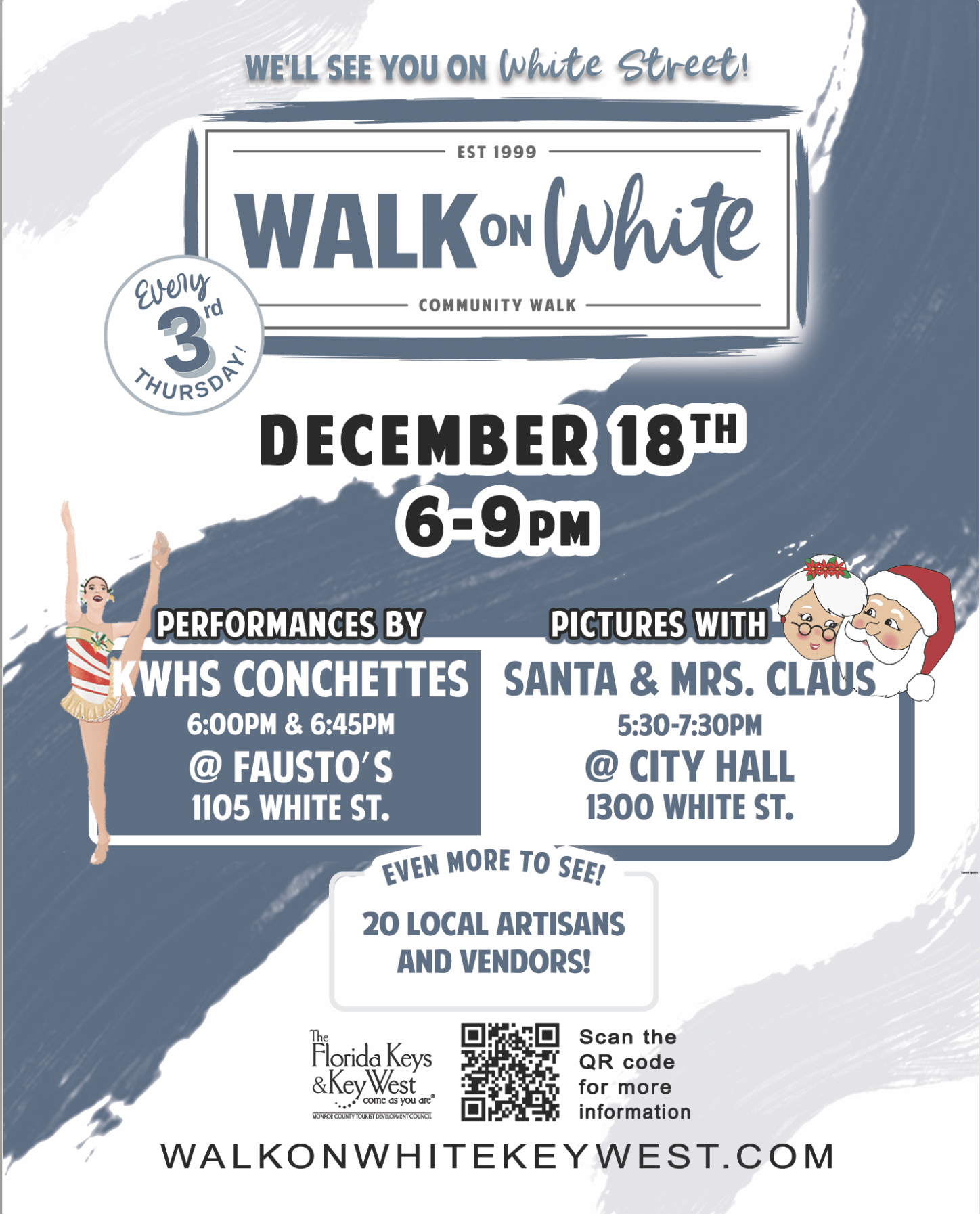 December Walk on White Features KWHS Conchettes and Santa