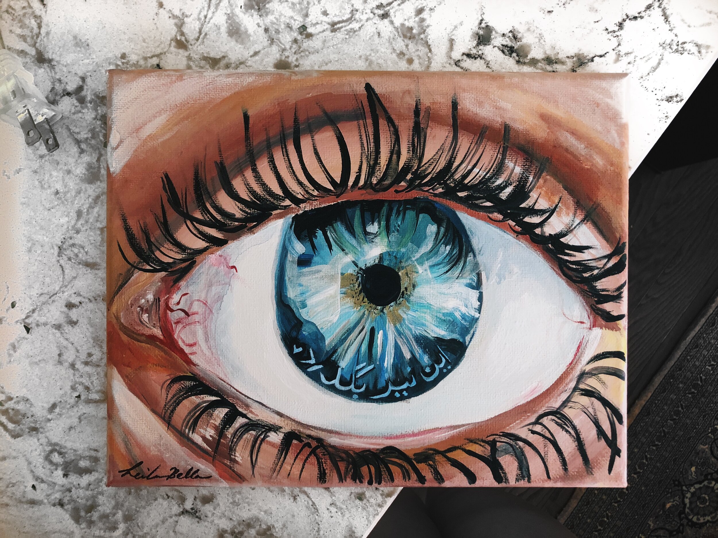  NOT FOR SALE    Acrylic on Canvas, 12 in x 12 in.    Subject: Blue Eye    2020 