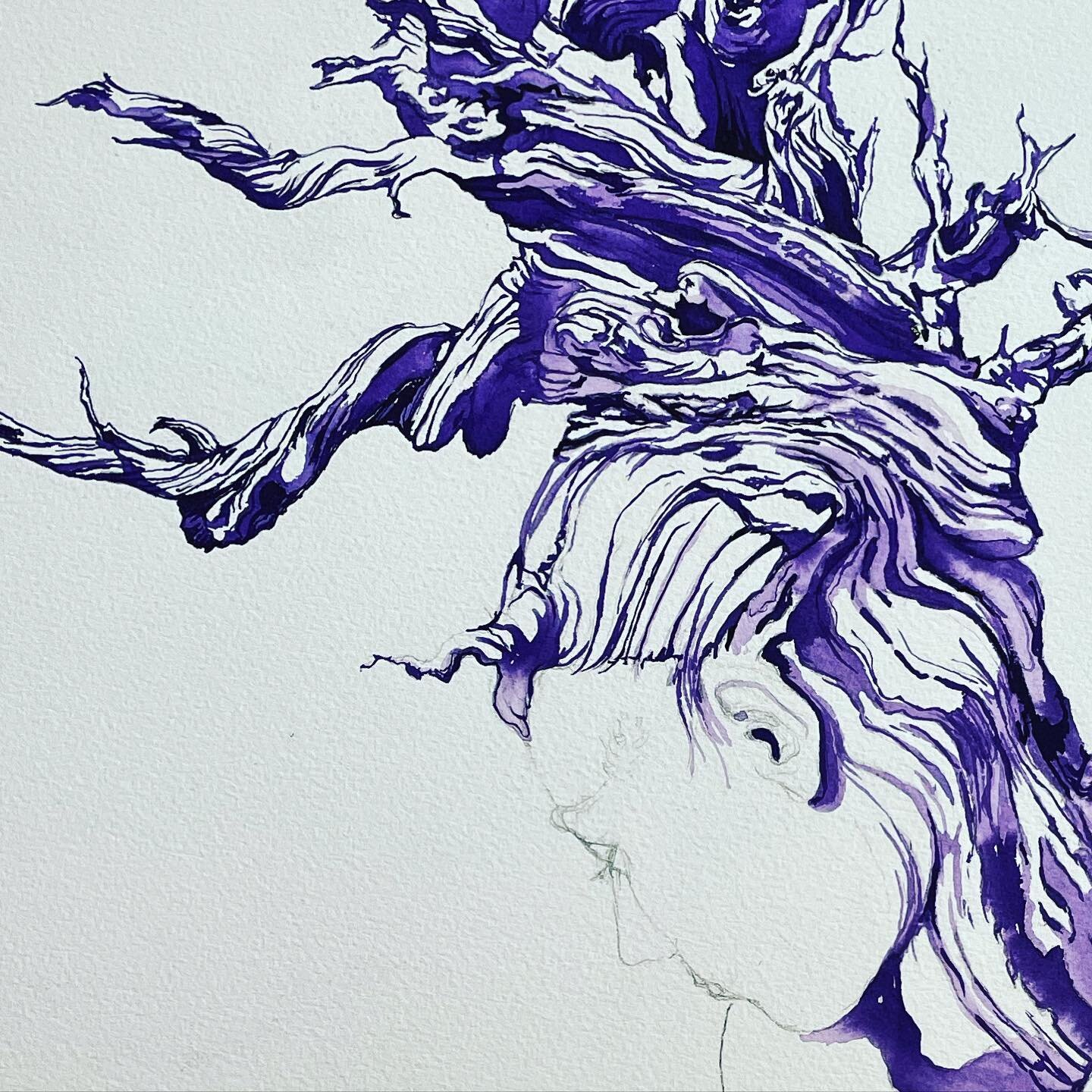 Working on a thing today. I haven&rsquo;t been taking enough time for art lately. #dryad #lindaknollart