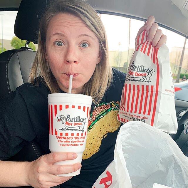 Outside of #TheLastDance, a mini-road trip to eat #Portillos in my car was the highlight of my weekend. Any guesses how long I had to wait in line (in my car) for this hot dog???