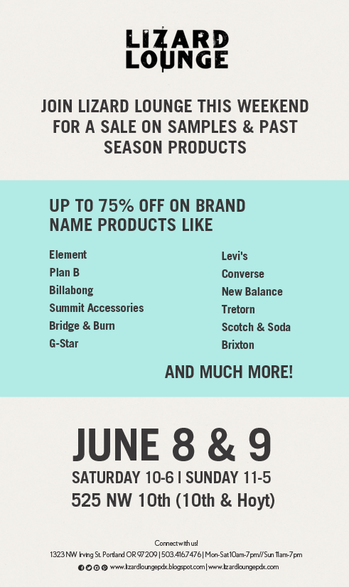 LIZARD LOUNGE SAMPLE SALE