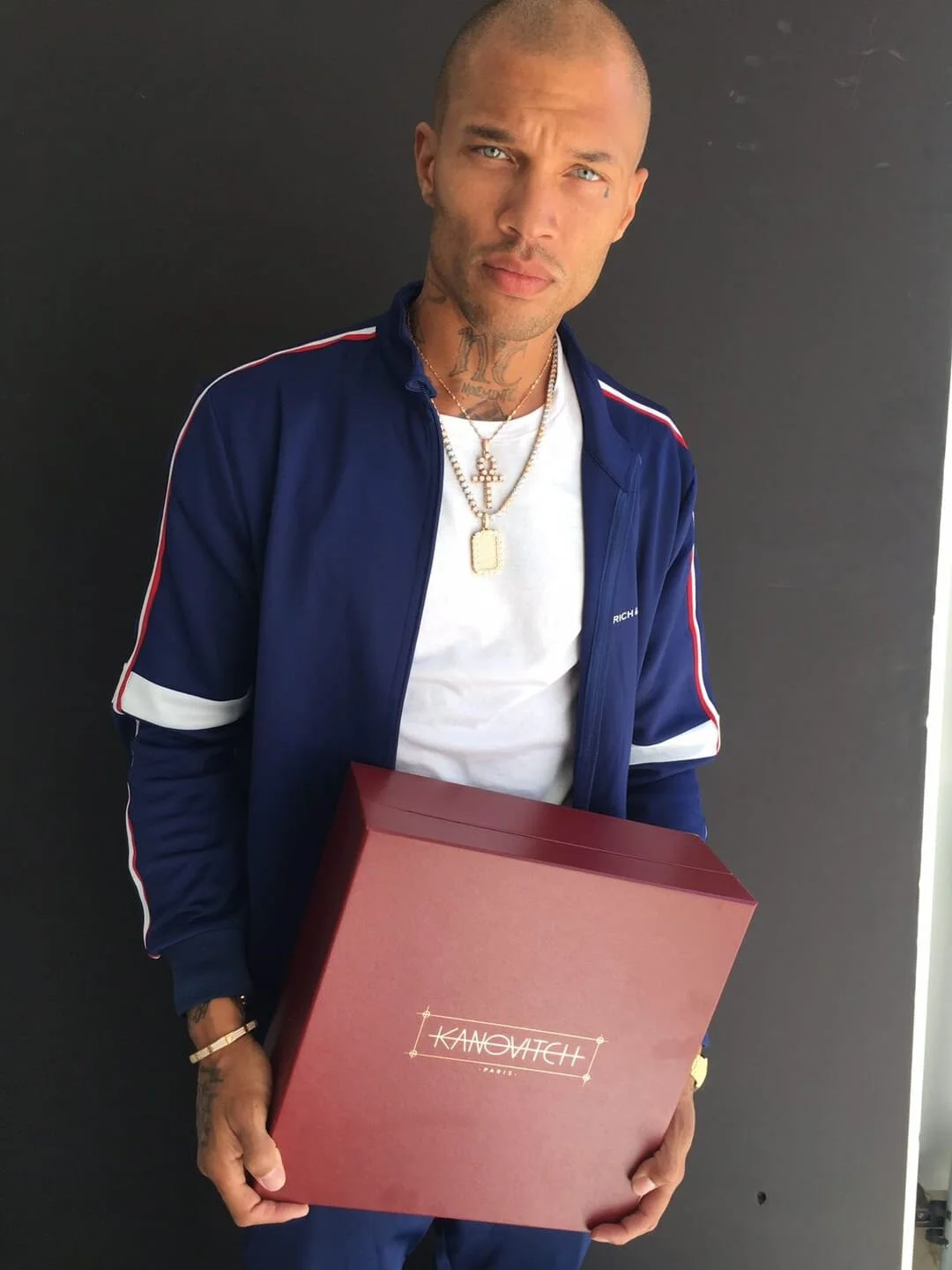Jeremy Meeks with a new pair of KANOVITCH kicks.
