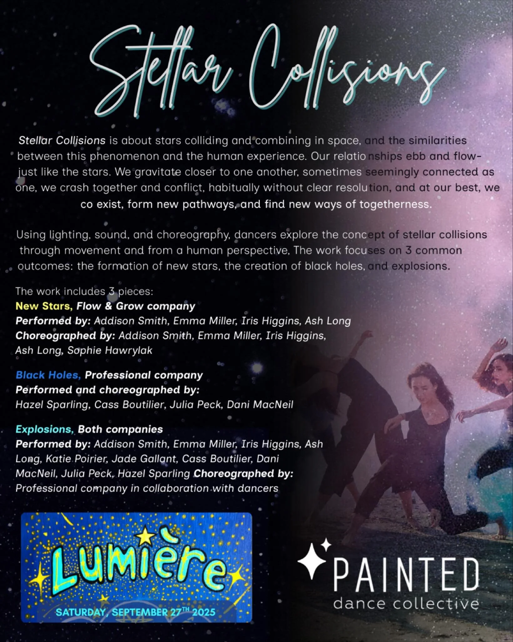 Our Flow &amp; Grow dancers and our professional company will be performing at our new downtown studio tomorrow night at Lumi&egrave;re&rsquo;s annual Art-at-Night Festival! 🌙 ✨

Come on up to the 2nd floor at 319 Charlotte St (door on side on build