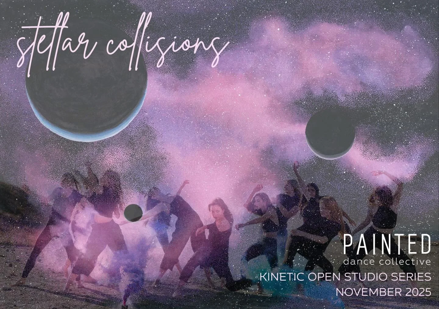 OPEN STUDIO SERIES ✨

We are SO excited to be in Halifax this weekend performing our piece &ldquo;Stellar Collisions&rdquo; at @kineticstudiodance Open Studio Series! 💜

Stellar Collisions is about stars colliding and combining in space, and the sim