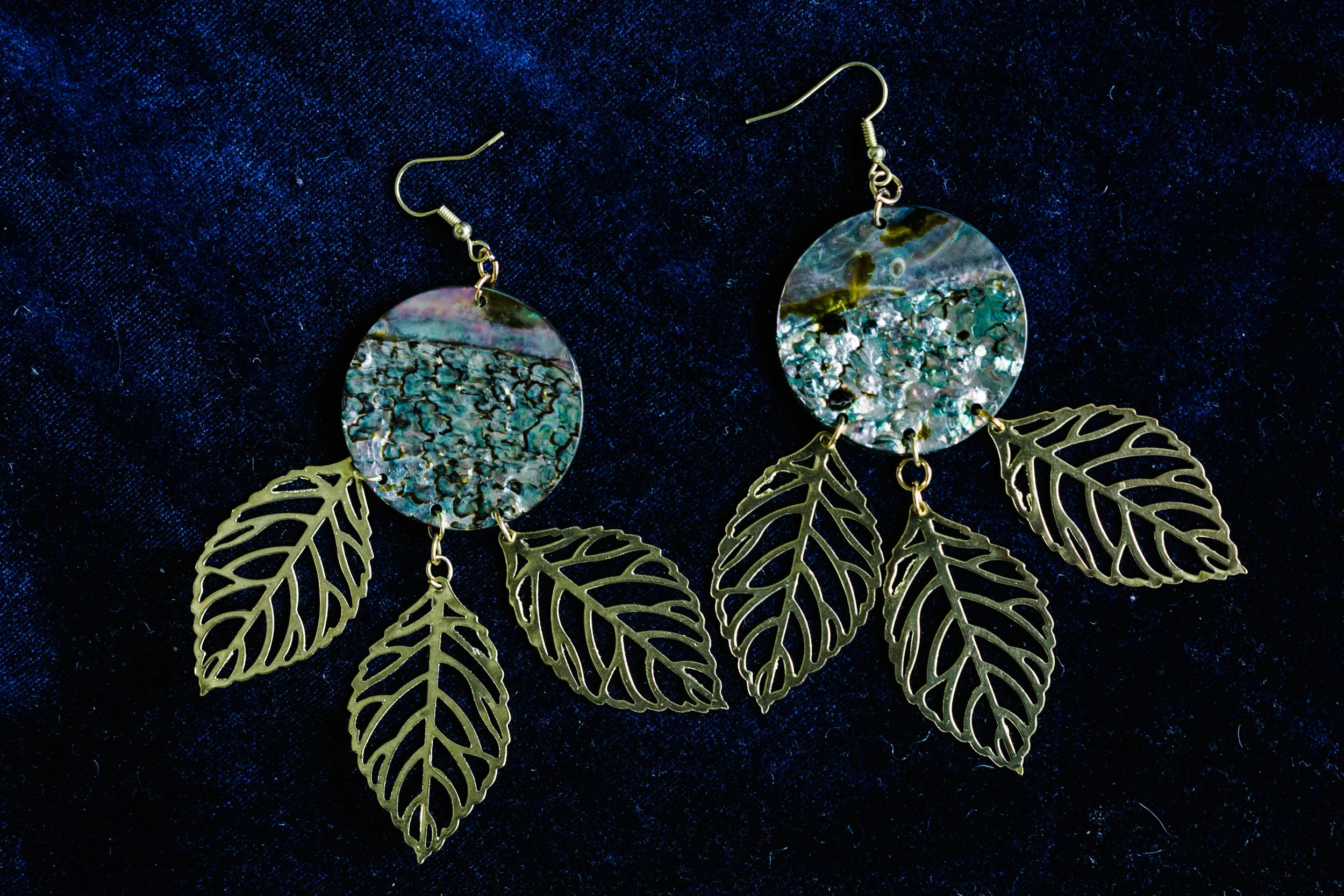 Gold Leaf Shell Earrings