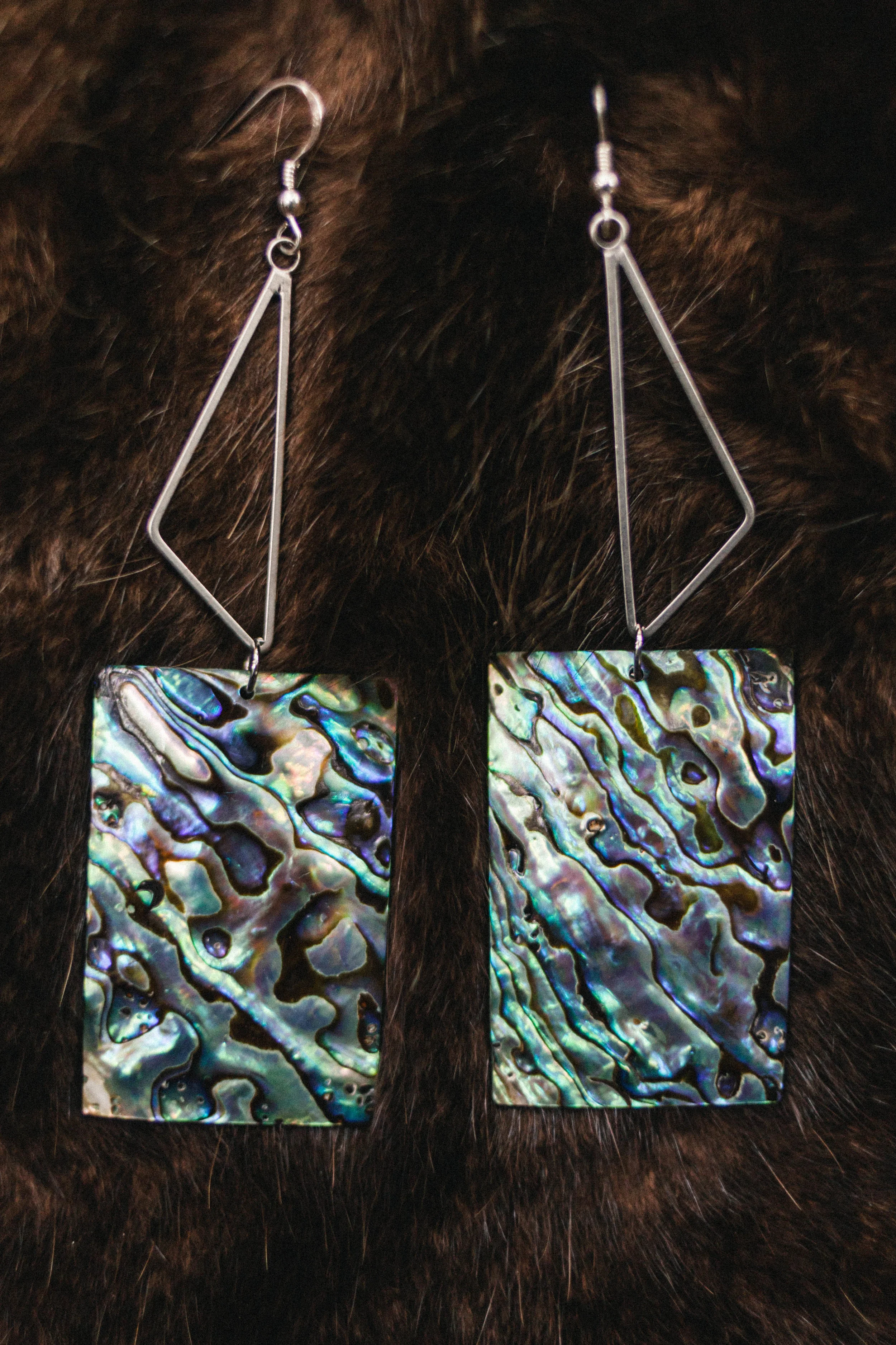 Silver Mountain Abalone Shell Earrings