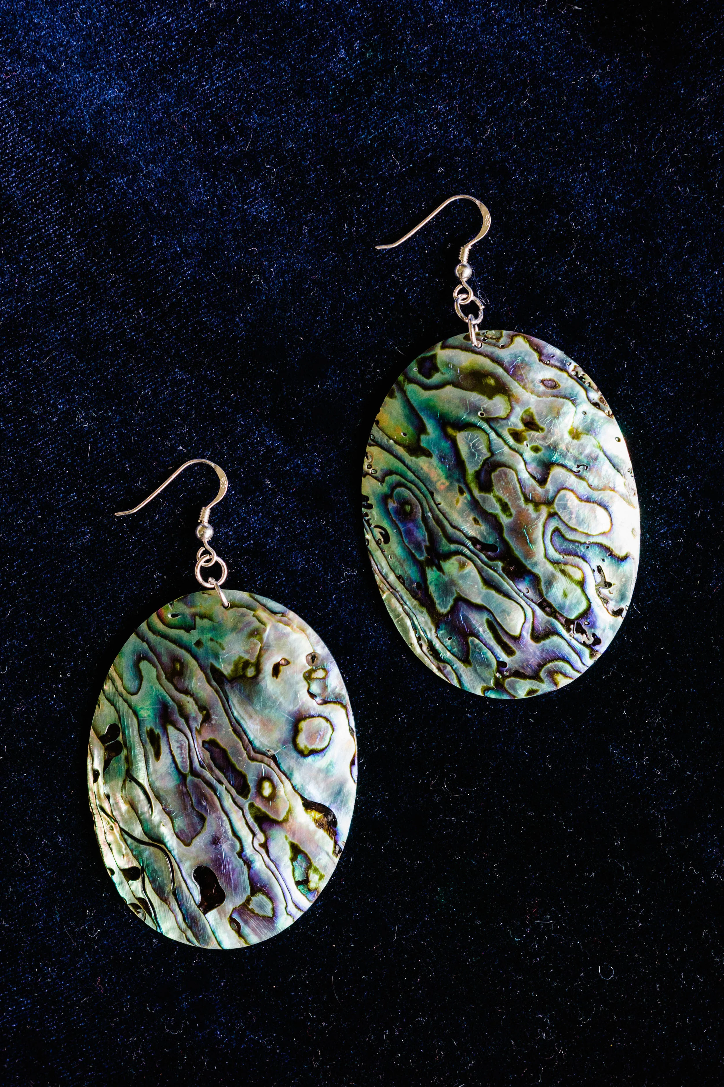 Silver Moonrise Abalone Shell Earrings