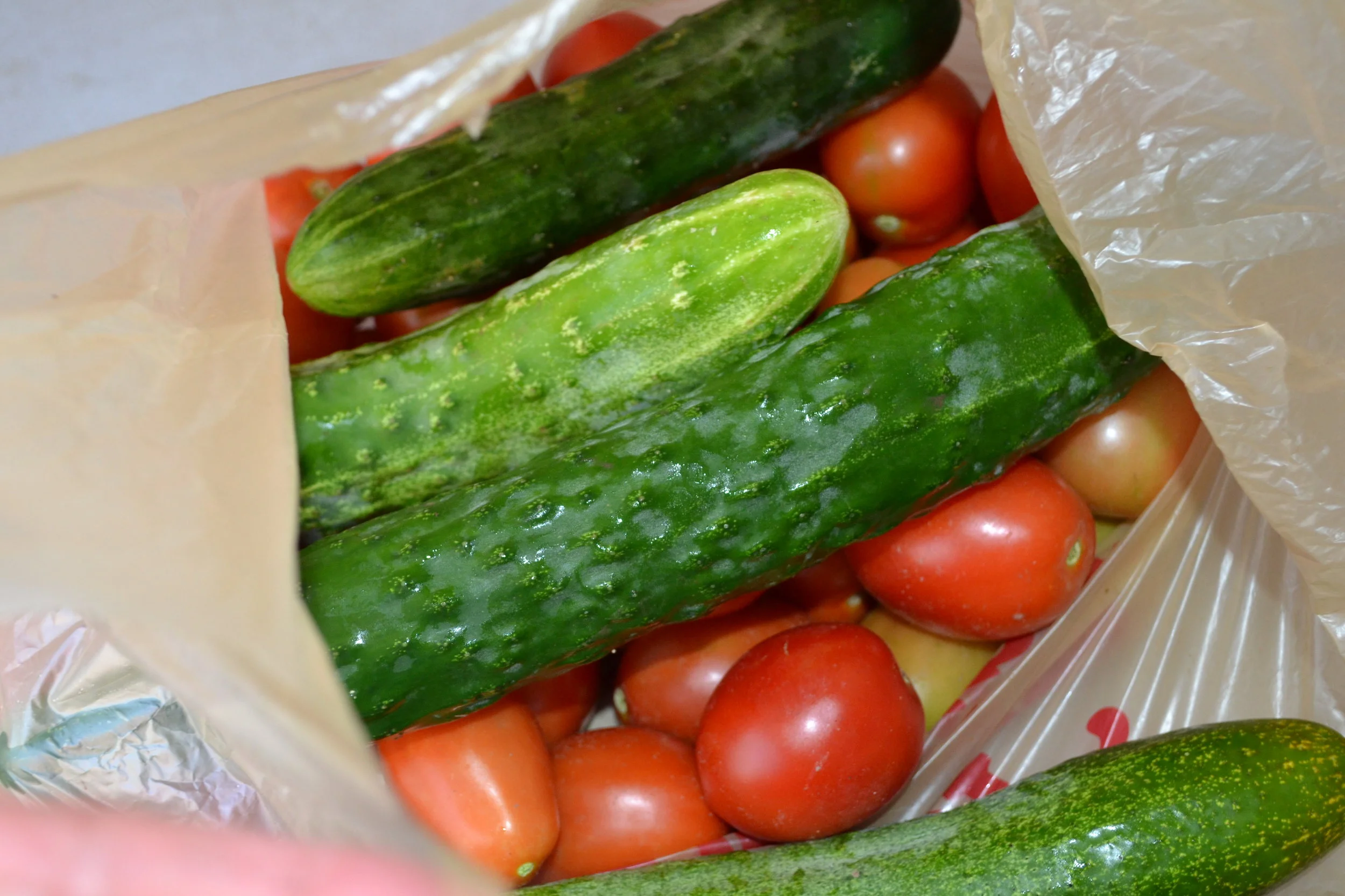 Cucumbers and Tomatoes
