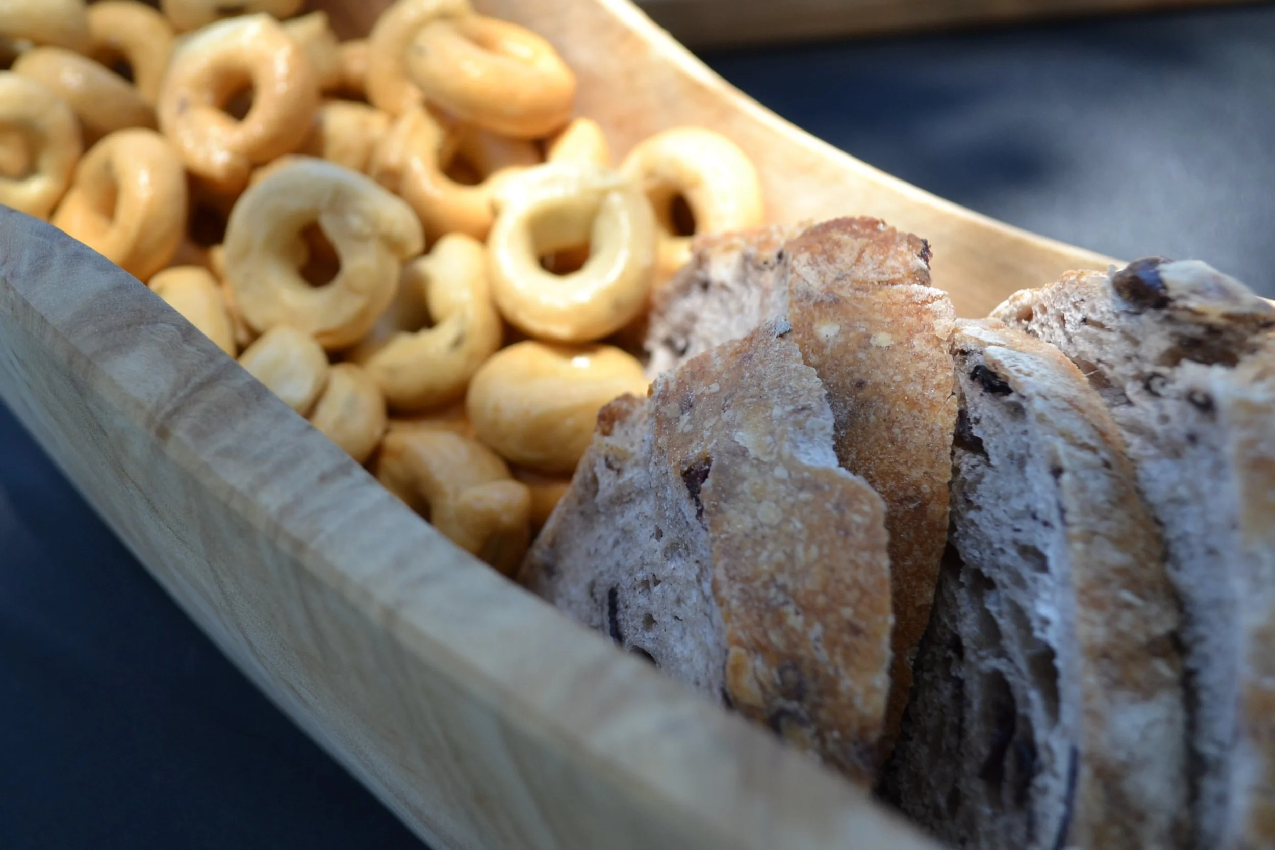  Freshly baked olive bread 