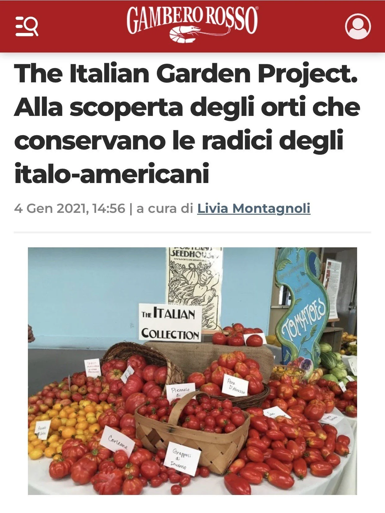 Italian media recognizes The Italian Garden Project™