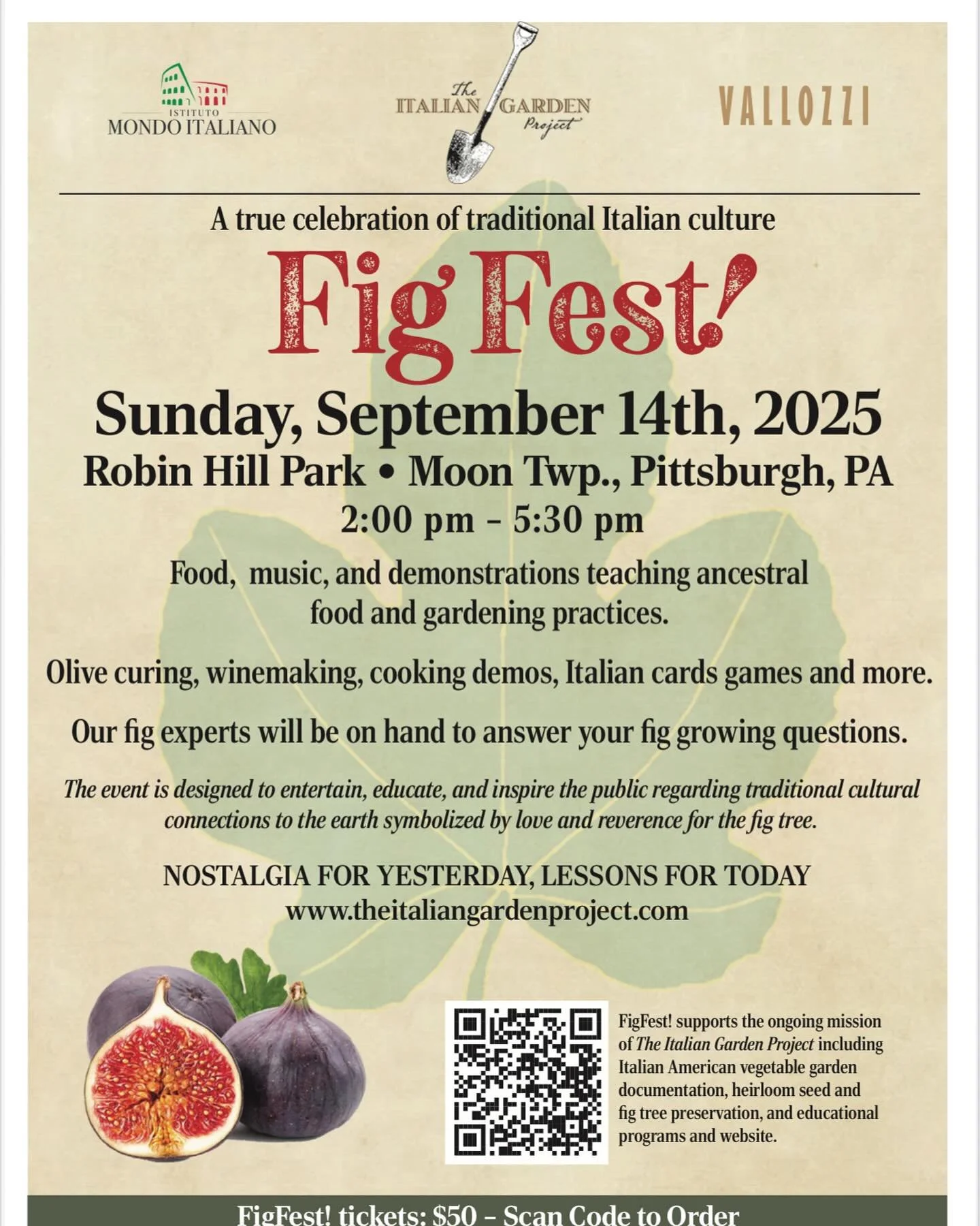 Hey Pittsburgh!  It&rsquo;s time for another FigFest!
Join us for a day of old-school Italian fun, food, music and more.  Link to more details and Eventbrite ticket site in bio.
