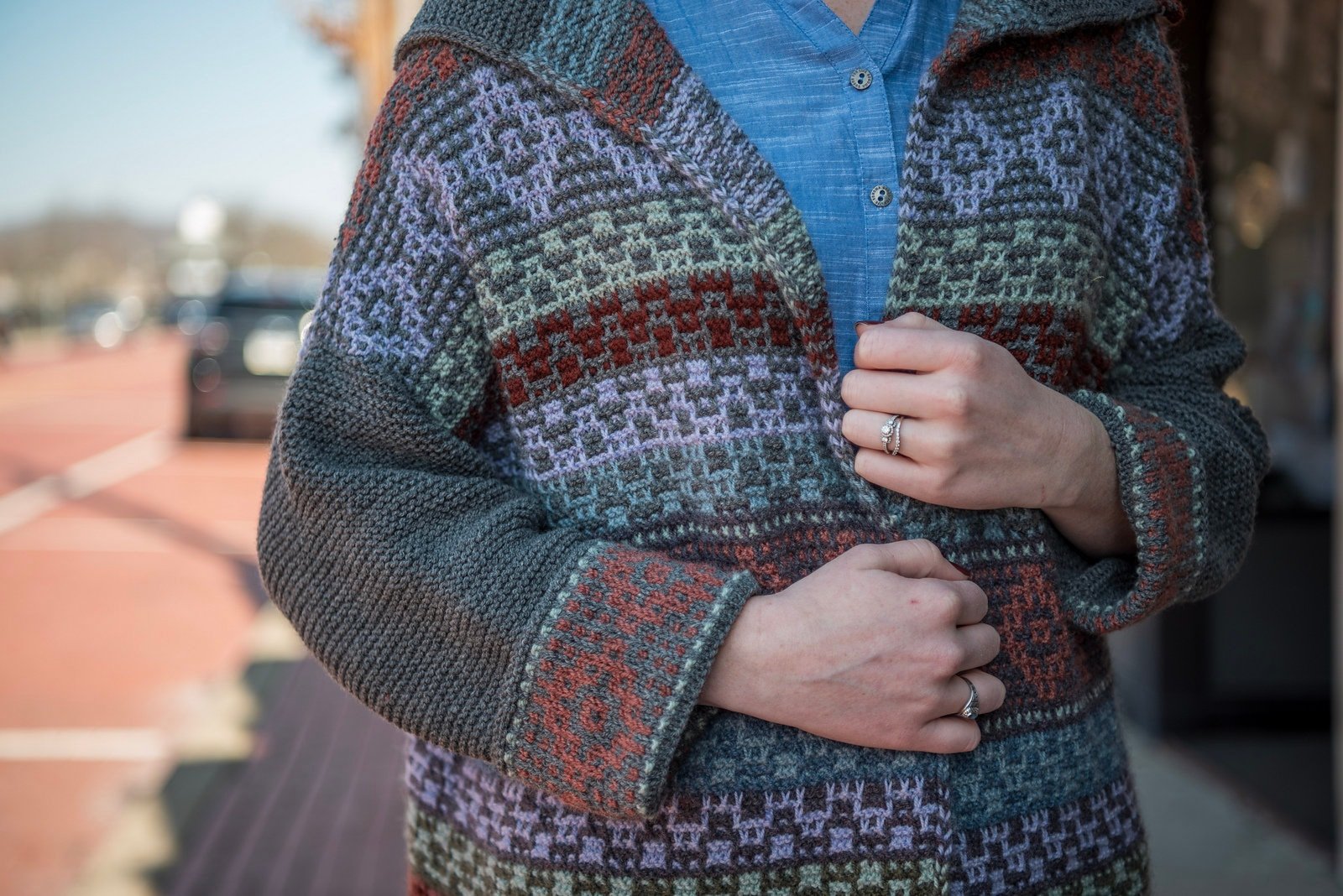 Knitting Pattern: Sweater Coat - Mosaic Knitting
