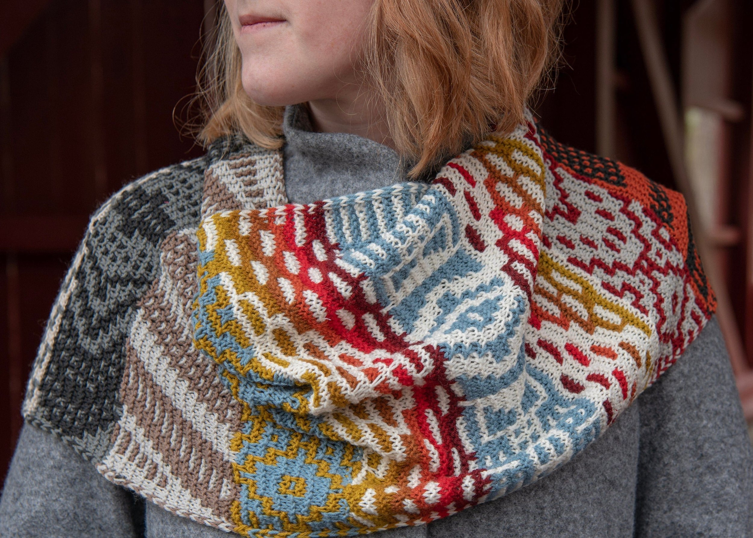 Knitting Pattern: Hadotso Shawl - Colorful Rectangle Shawl Pattern - PDF - Slip Stitch Knitting - Mosaic Design