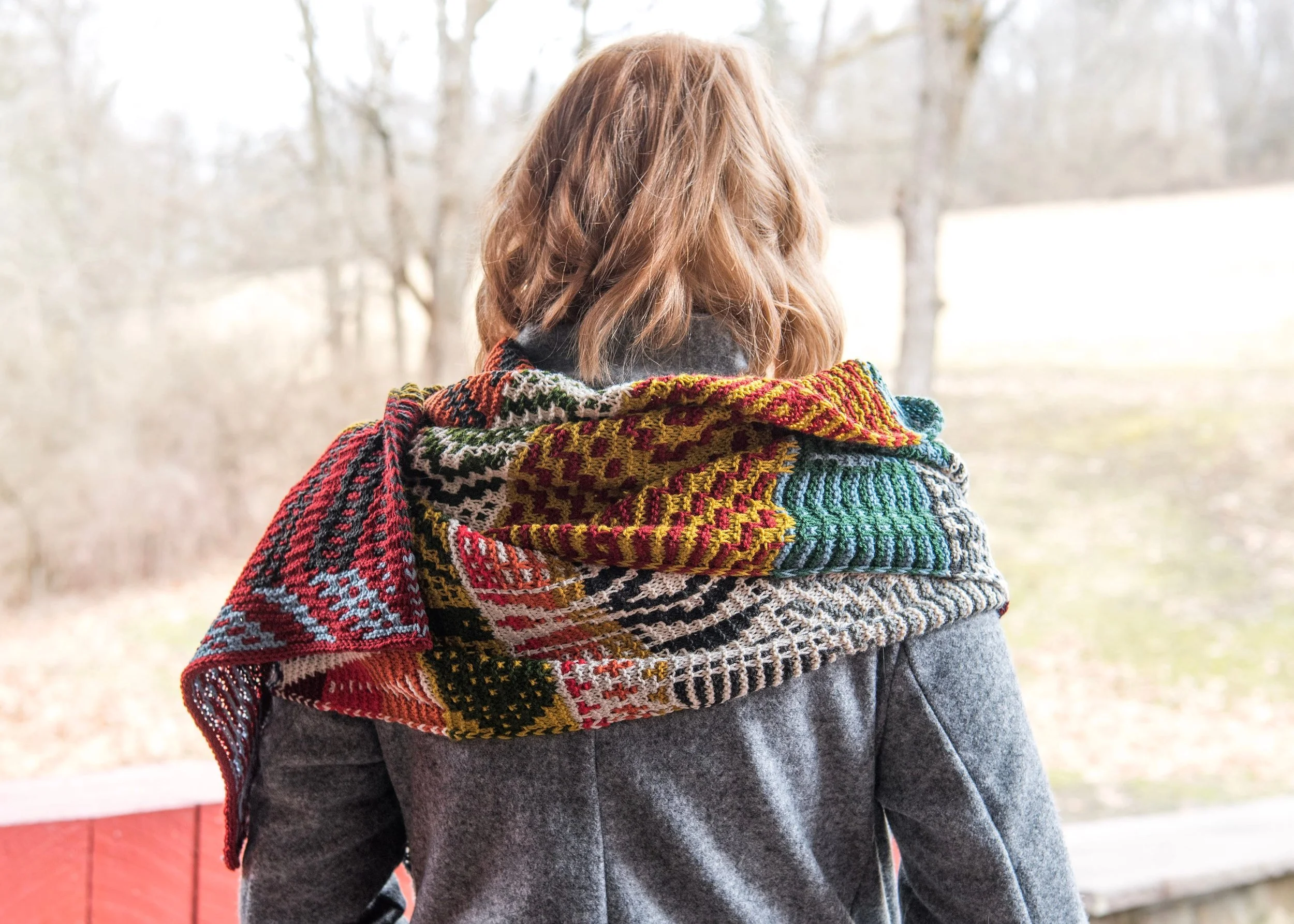 Rectangle Shawl Pattern - Mosaic Design