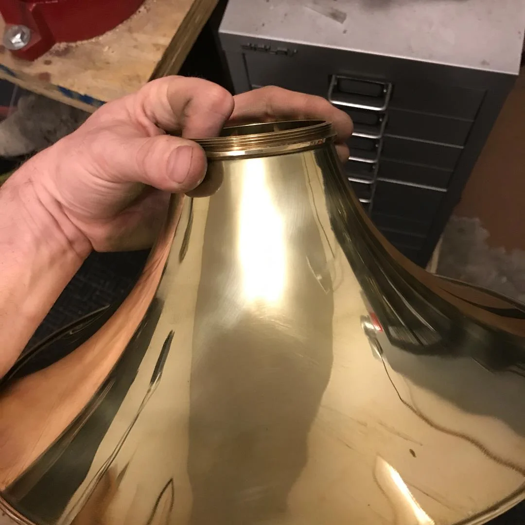 E.Schmid Hand Hammered Bell AFTER Dent Removal