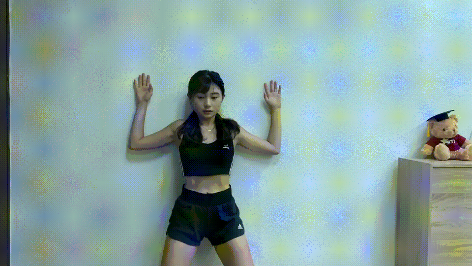 運動女孩-駝背改善-貼牆上下1.gif