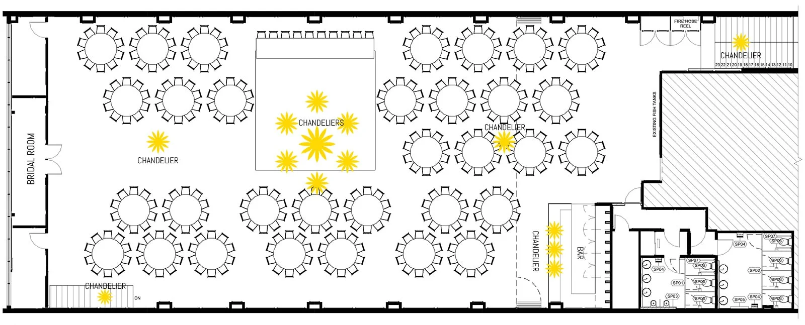 Floorplan of 320 pax (32 tables)