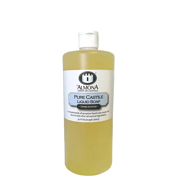 La Almona - Castile Liquid Soap (Unscented), 32 Fl Oz