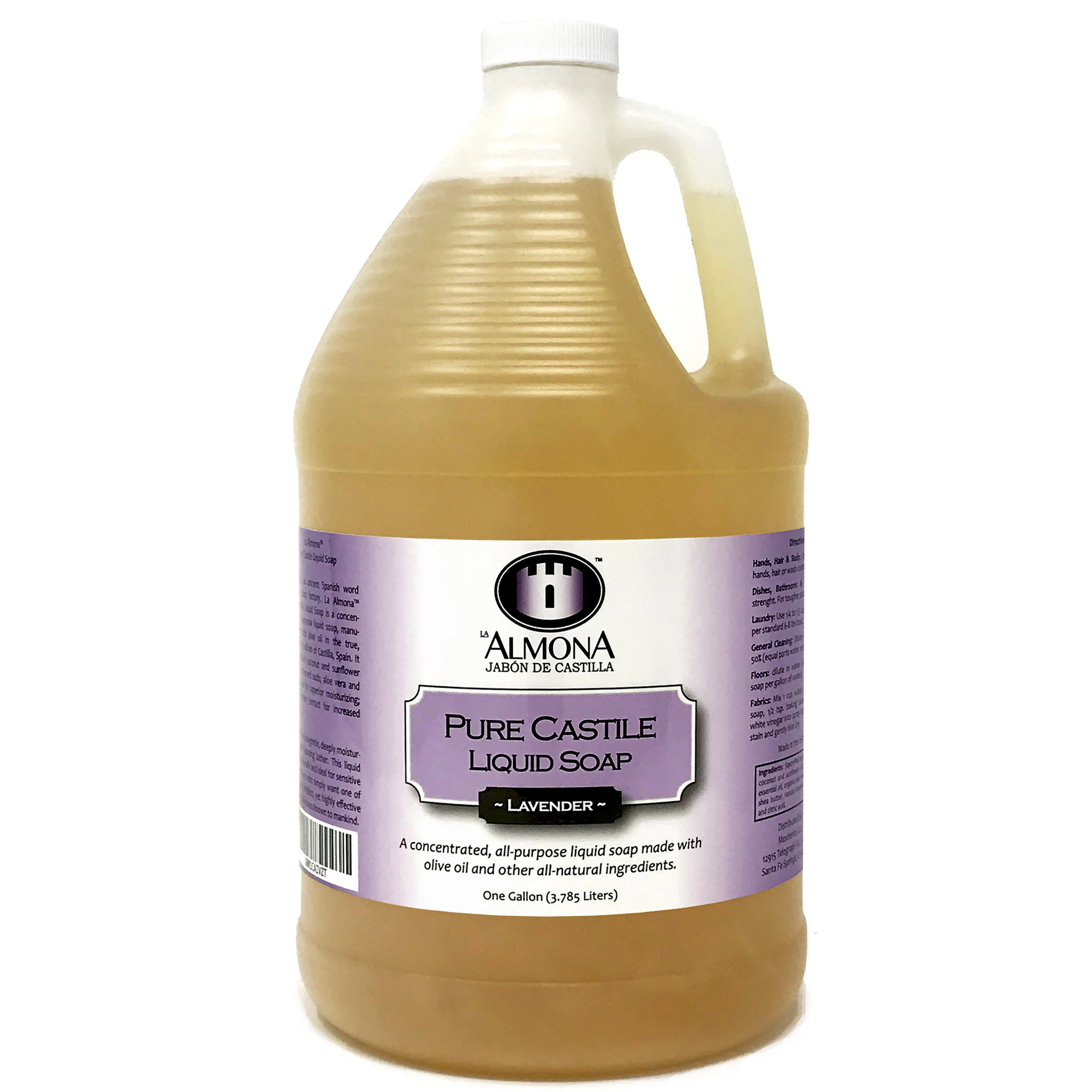 La Almona - Castile Liquid Soap (Lavender), Case 4x1 Gallon Jugs