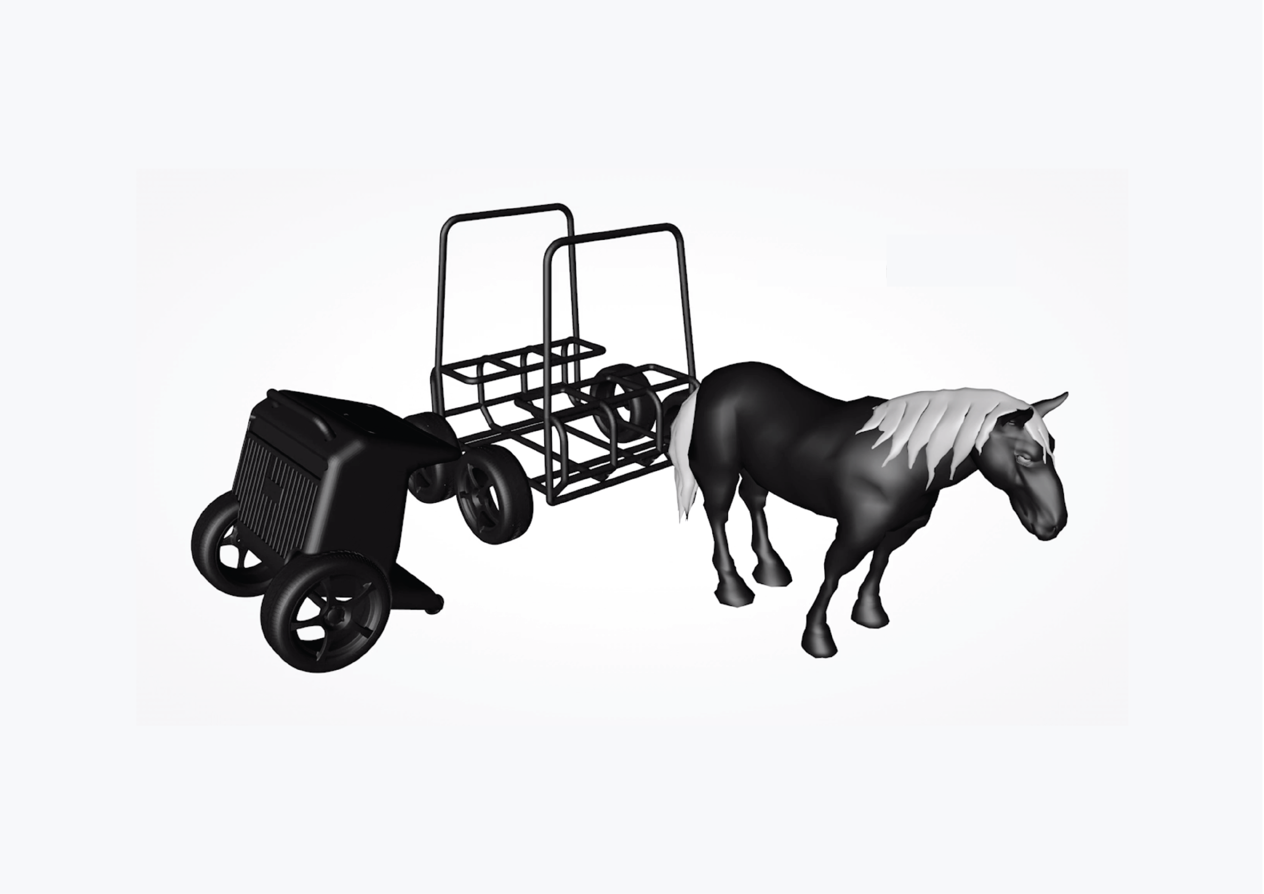 Connect with domesticated transport and use motor for other purposes.