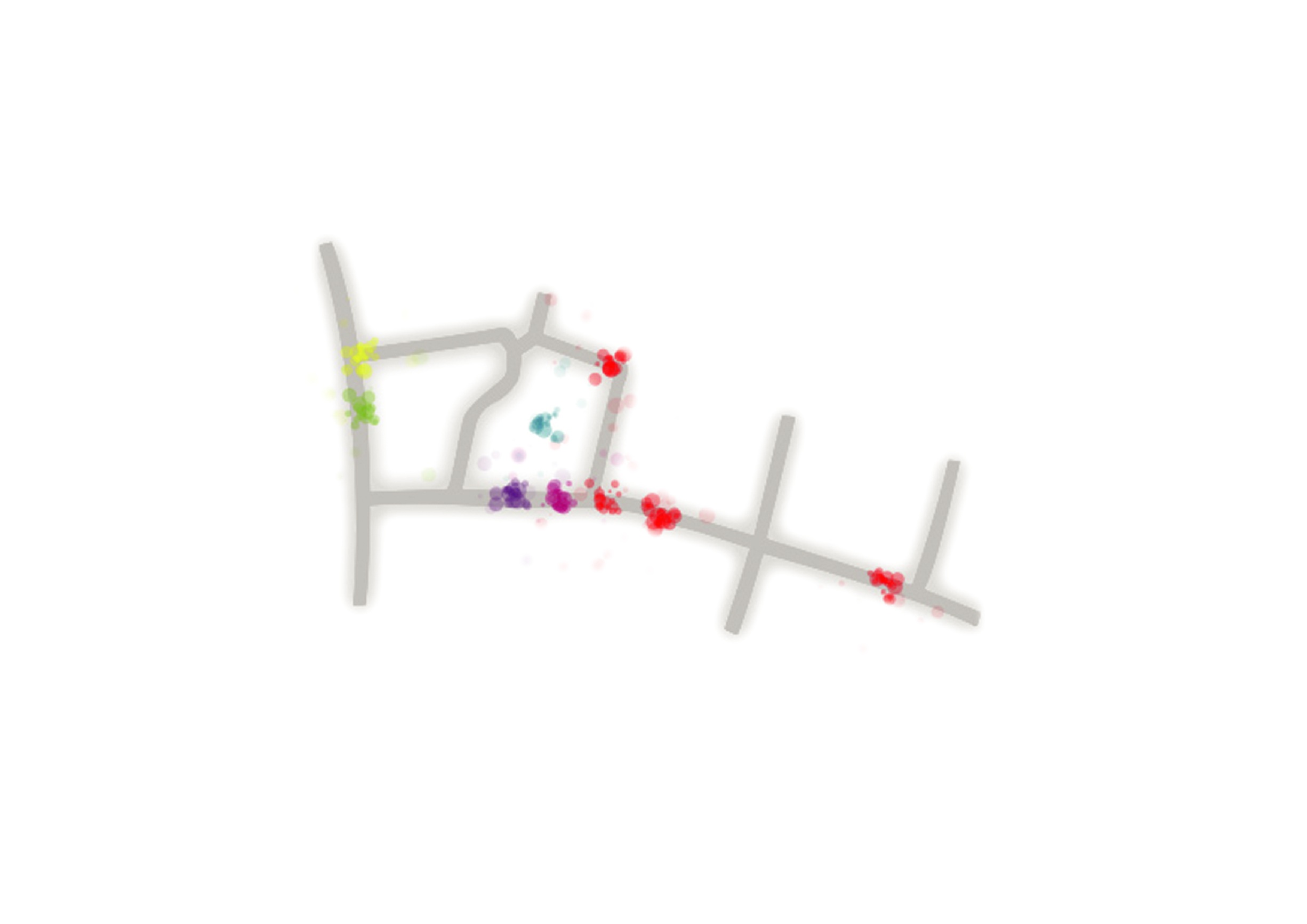  Clusters of colors representing different emotions. 