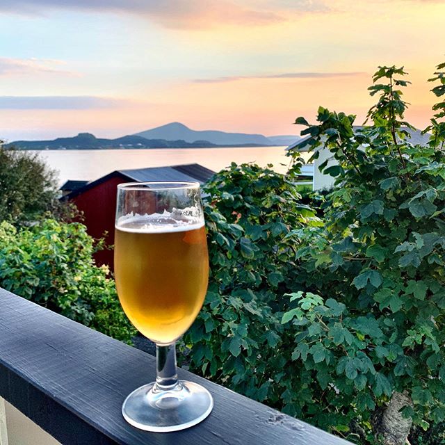 Enjoying a beer at Nyb&oslash;en after a day of fishing.