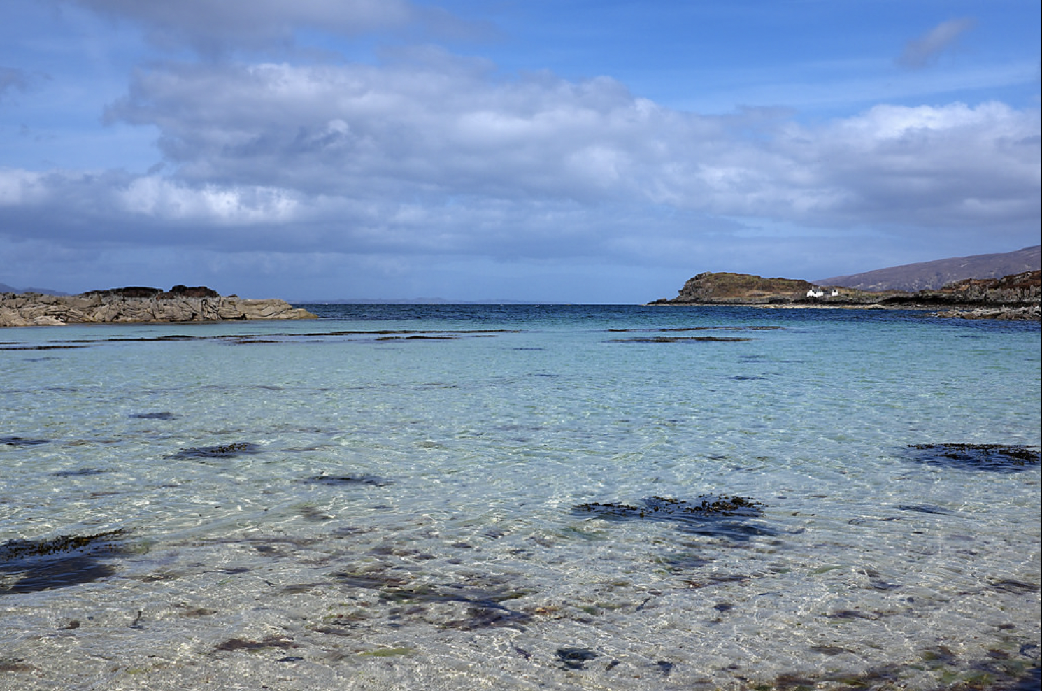 An enchanting walk on an ancient path leads to one of the famous coral beaches near Culduie, about 1½ miles from Callakille.