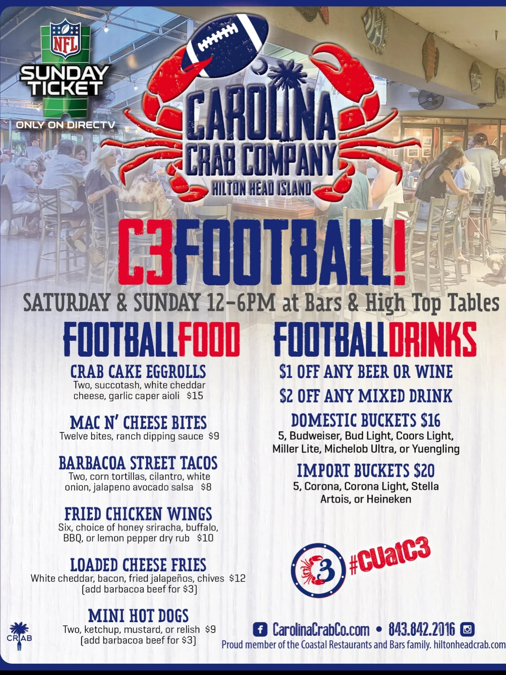 Carolina Crab Company Fall Football Lineup