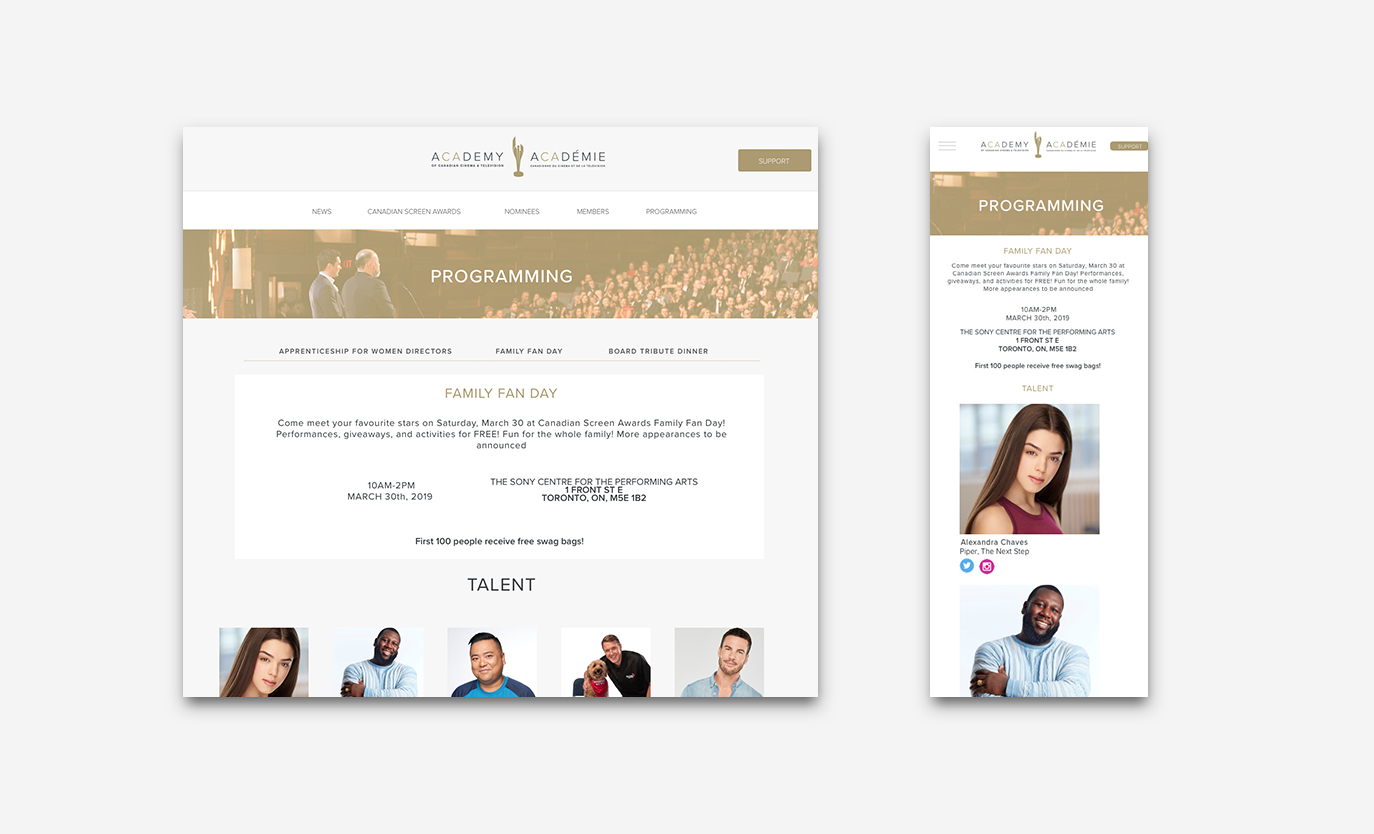The Academy processes thousands of data points to display its nominee information. Before my arrival at the Academy, the Communications department would spend 100+ hours processing this content. This year I created a system that automated a lot of the processes and saved many hours.