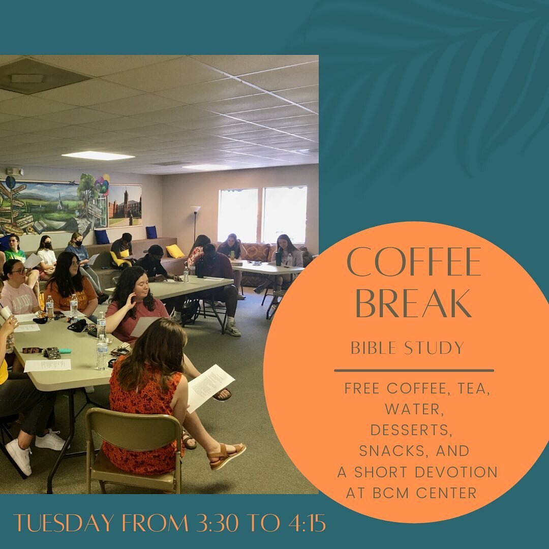 FIRST COFFEE BREAK OF THE SEMESTER!!! ☕️ Join us today for coffee break! We will be having a short Bible study and have free coffee and snacks! 

Comment below who you&rsquo;re inviting to coffee break!! ⬇️