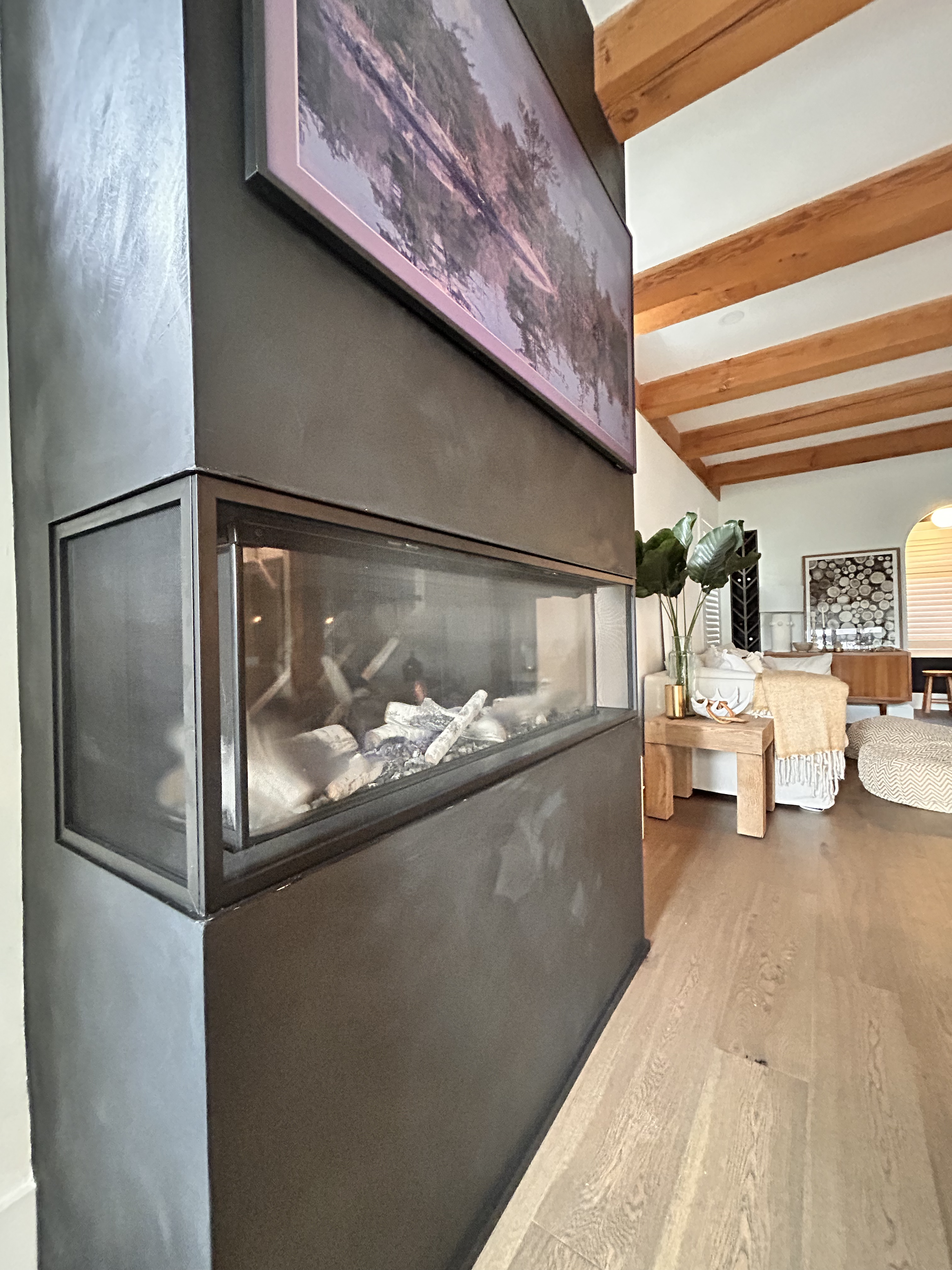 Custom Micro Cement Fireplace by Go Hard Corporation