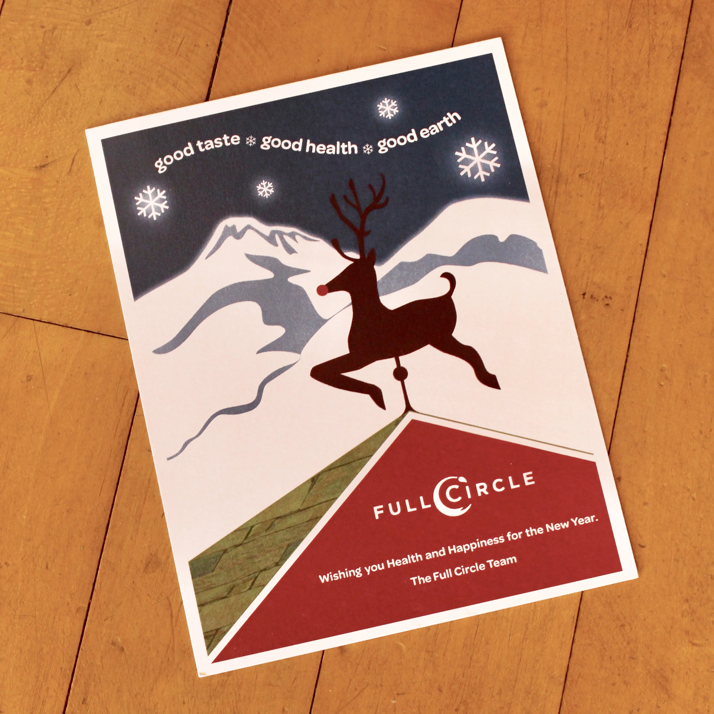 Red barn holiday card