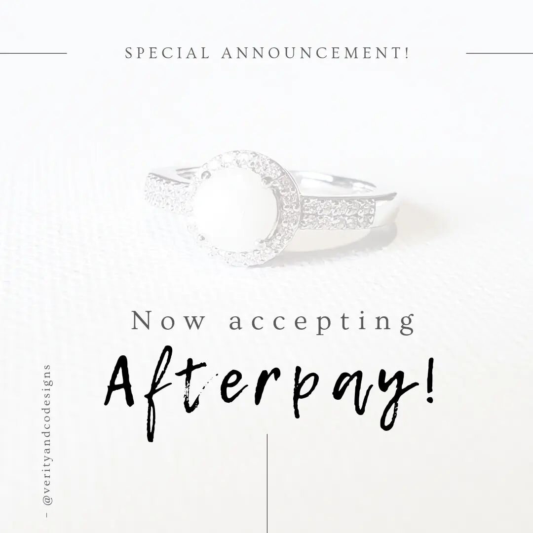 Times are tough, and we don't want finances to be the reason you're unable to have a beautiful keepsake piece ❤ which is why we've added Afterpay as an option at checkout! 

You'll be walked through the full process at checkout; but if you're not fam