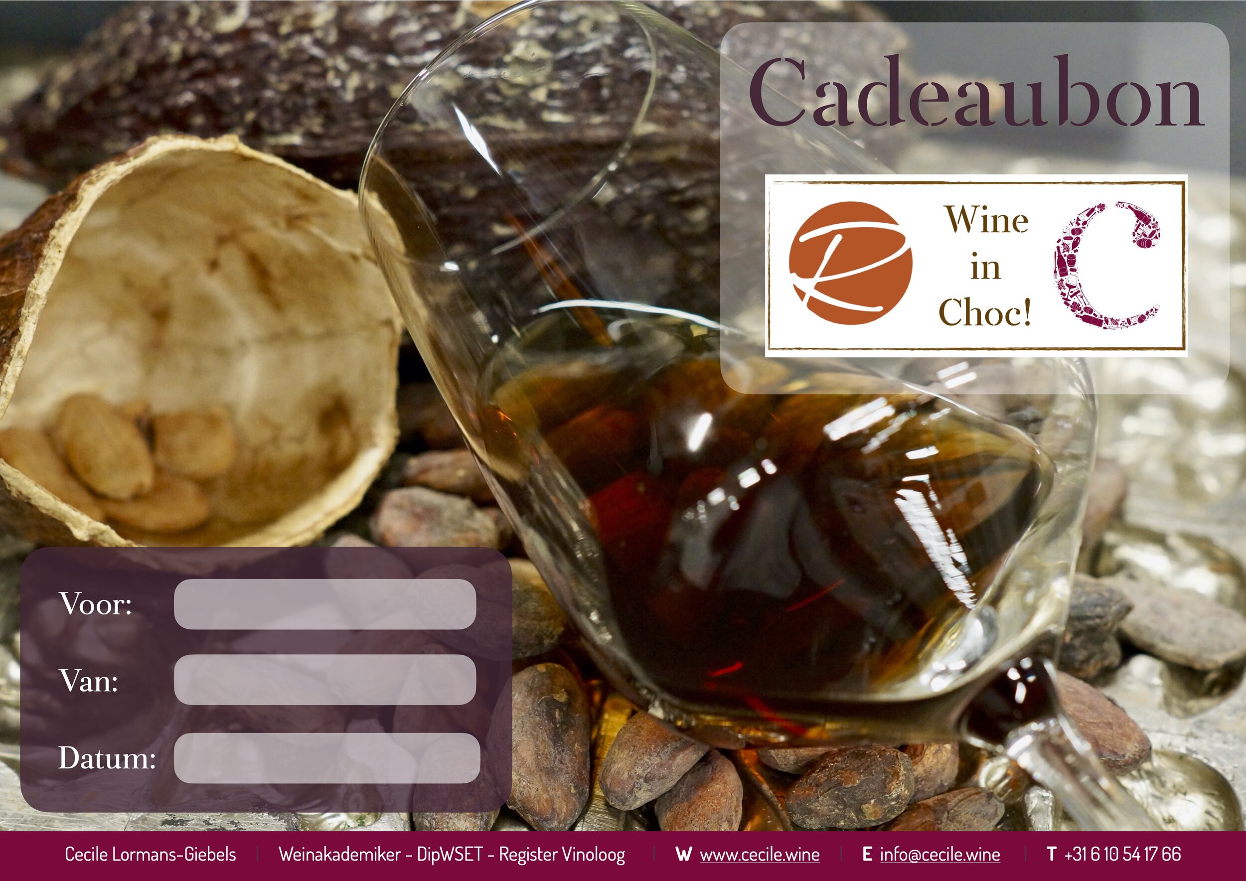 Cadeaubon Cecile.wine wijn-chocoworkshop