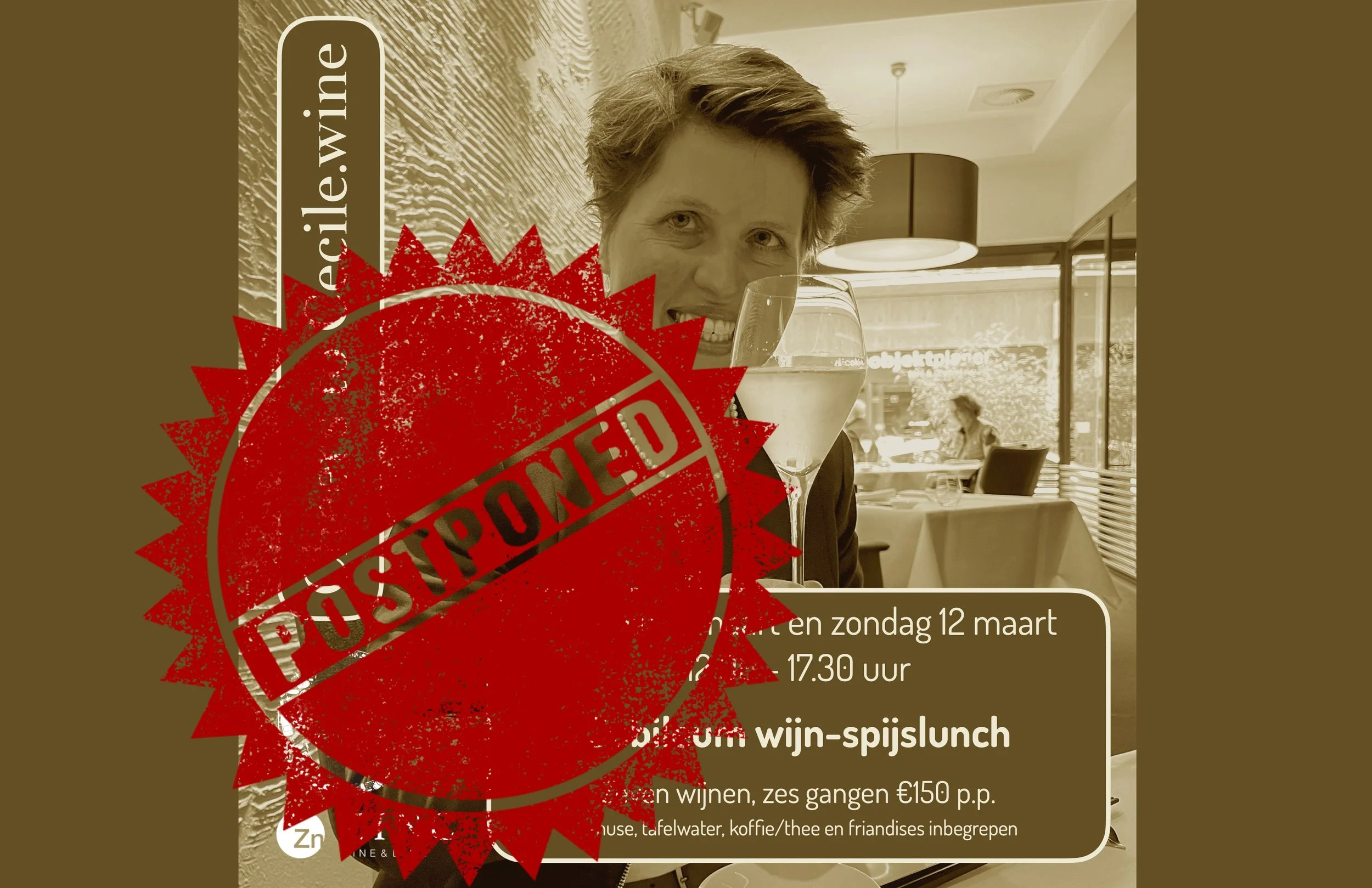 UITGESTELD: Jubileum wijn-spijslunch