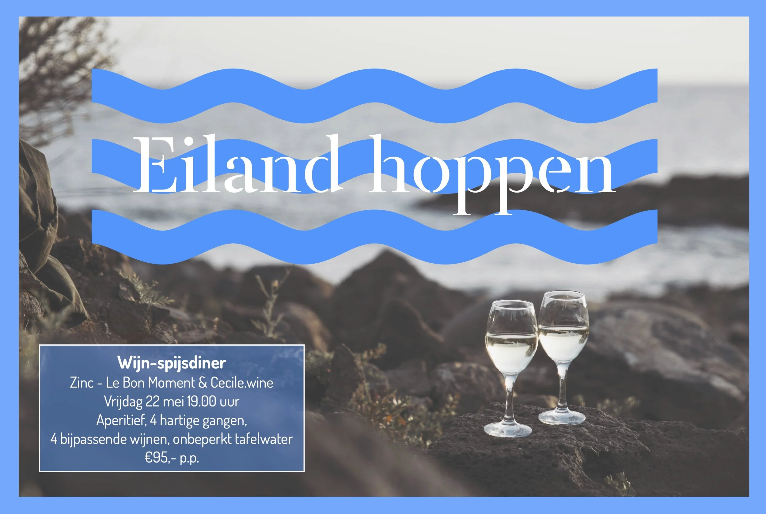 Wijn-spijsdiner Eiland hoppen