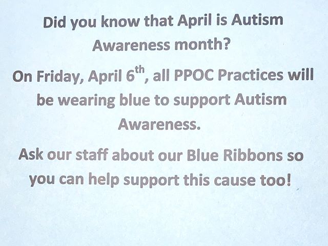 Was anyone at our office today and notice a common theme? RPA&rsquo;s staff was dressed in different shades of blue for #autismawarenessday and giving out ribbons to all our patients to show our support! 💙 #autism #autismawareness #autismspeaks 💙